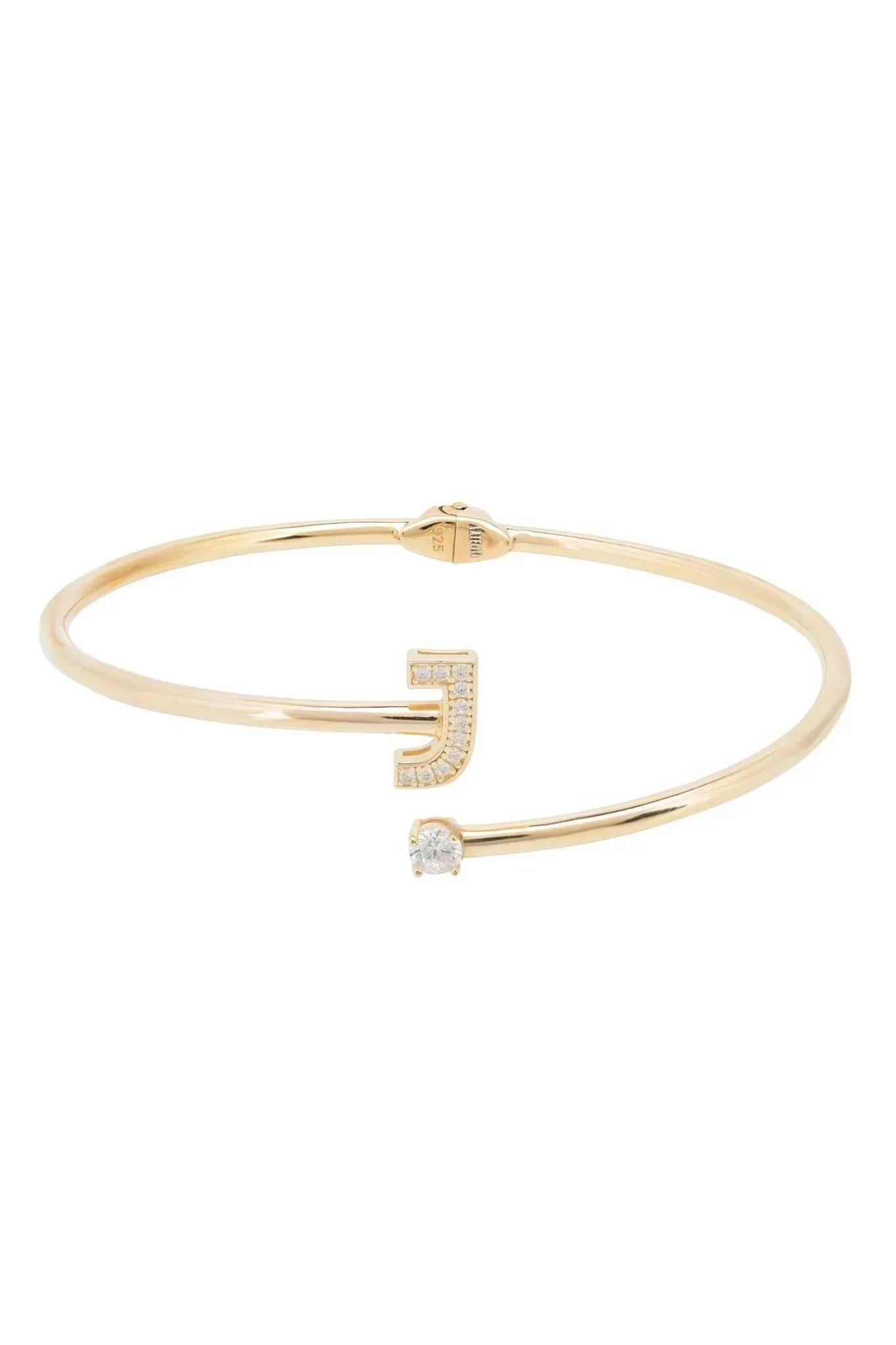 Initial Bangle Gold J - LATELITA Bracelets