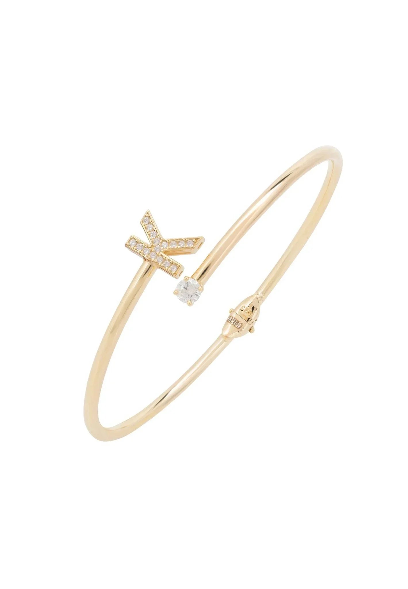 Initial Bangle Gold K - LATELITA Bracelets