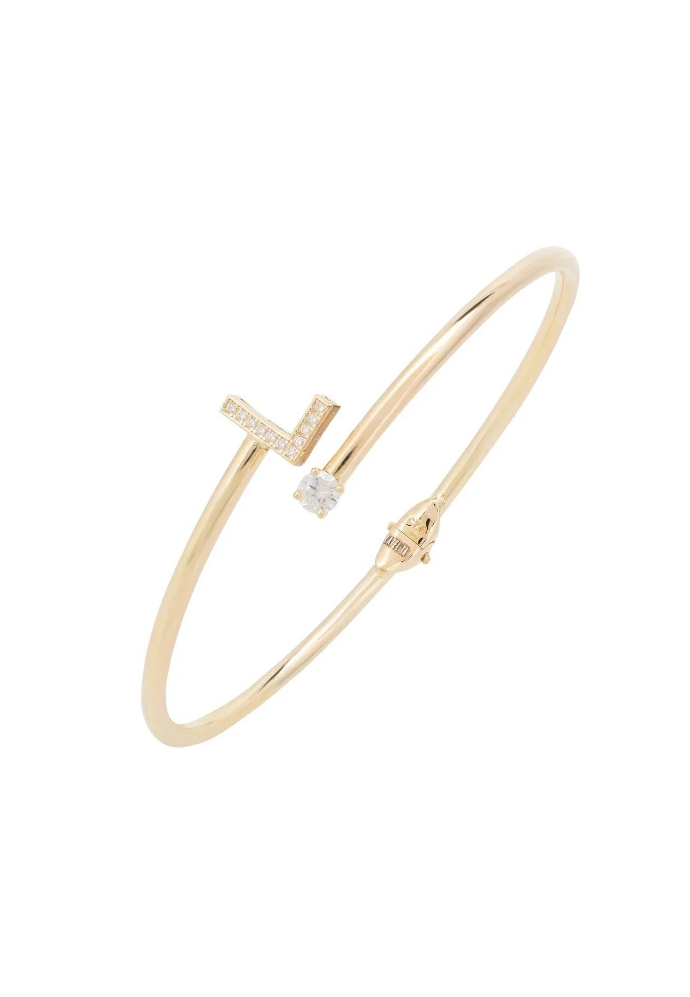 Initial Bangle Gold L - LATELITA Bracelets