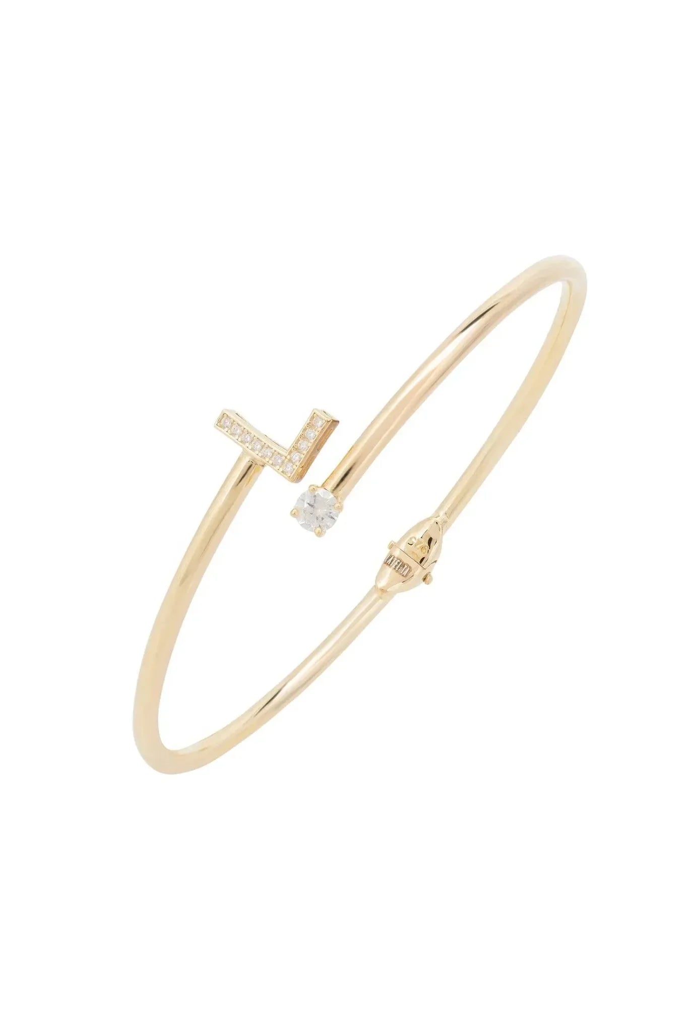 Initial Bangle Gold L - LATELITA Bracelets
