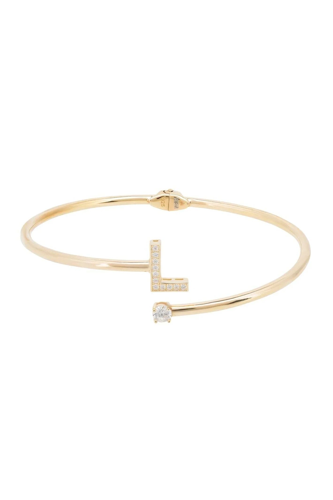 Initial Bangle Gold L - LATELITA Bracelets