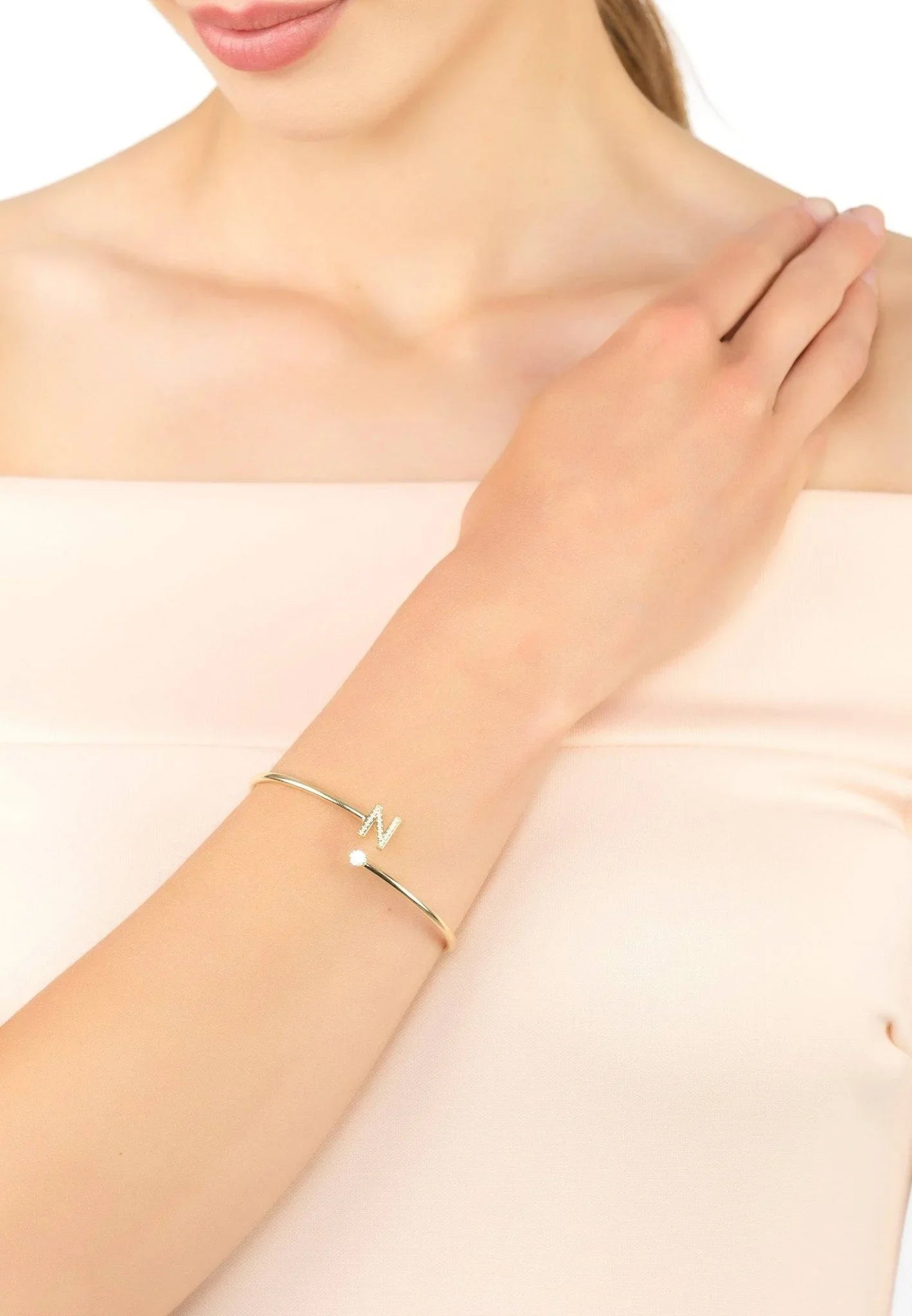 Initial Bangle Gold N - LATELITA Bracelets