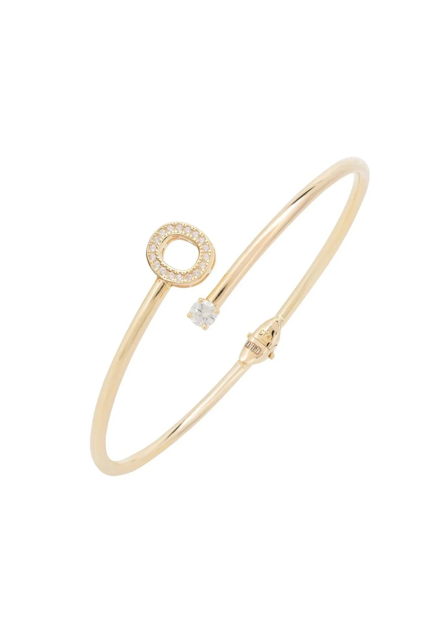Initial Bangle Gold O - LATELITA Bracelets