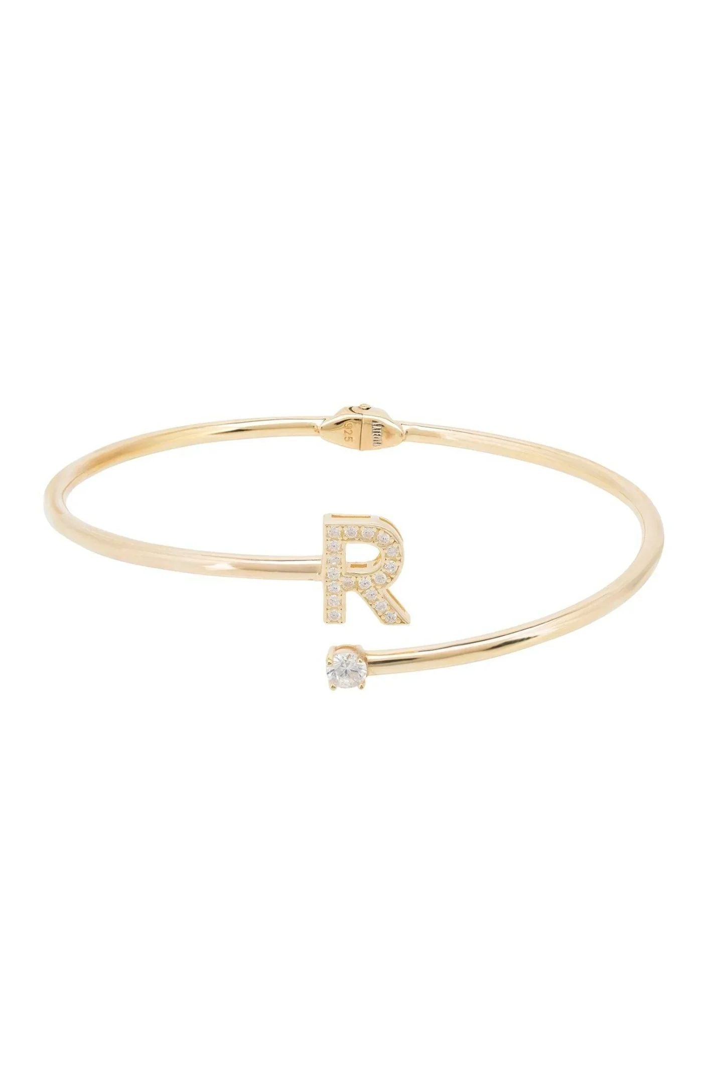 Initial Bangle Gold R - LATELITA Bracelets
