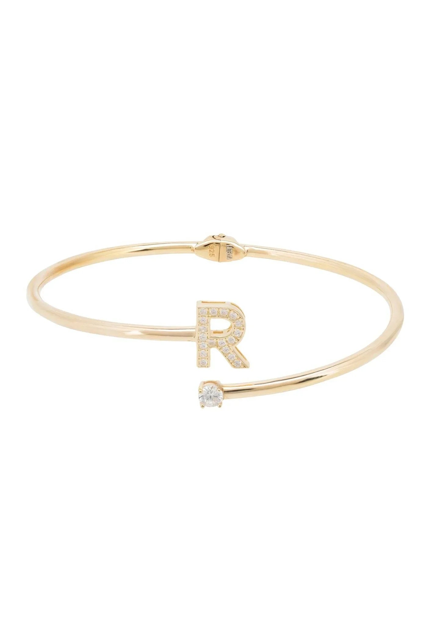 Initial Bangle Gold R - LATELITA Bracelets