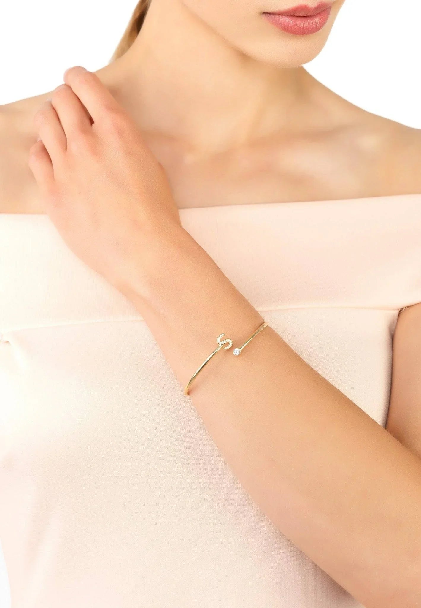 Initial Bangle Gold S - LATELITA Bracelets