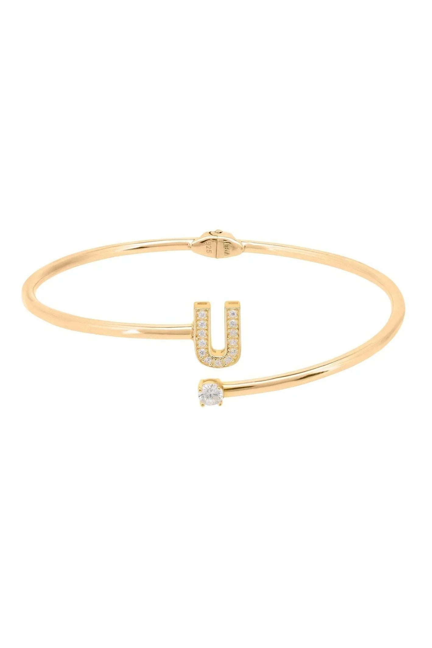 Initial Bangle Gold U - LATELITA Bracelets