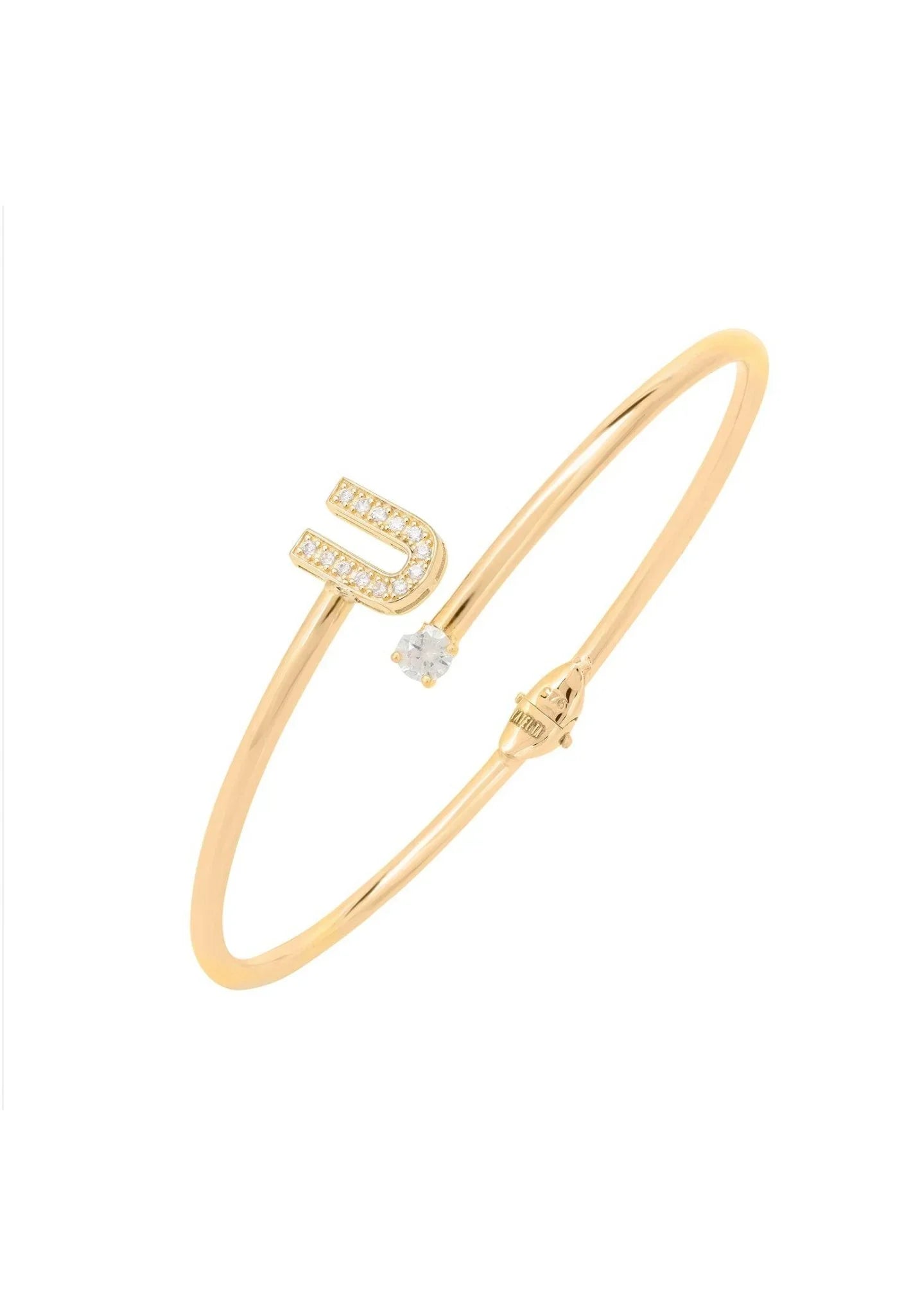 Initial Bangle Gold U - LATELITA Bracelets