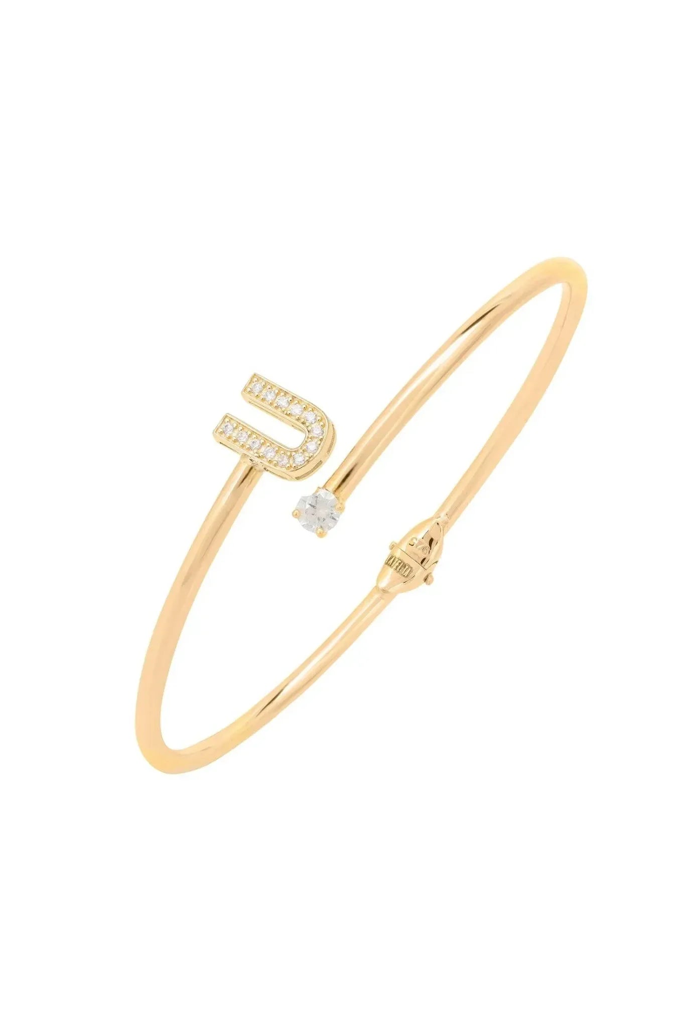 Initial Bangle Gold U - LATELITA Bracelets