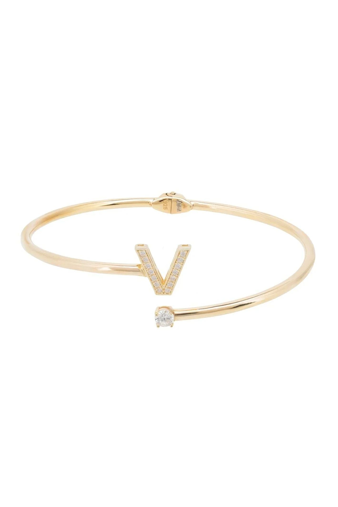 Initial Bangle Gold V - LATELITA Bracelets