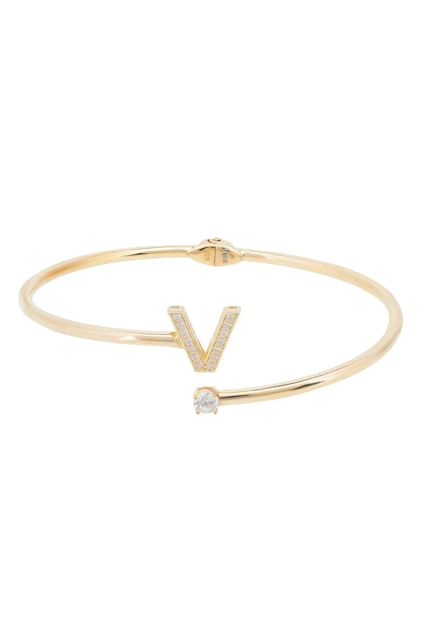 Initial Bangle Gold V - LATELITA Bracelets