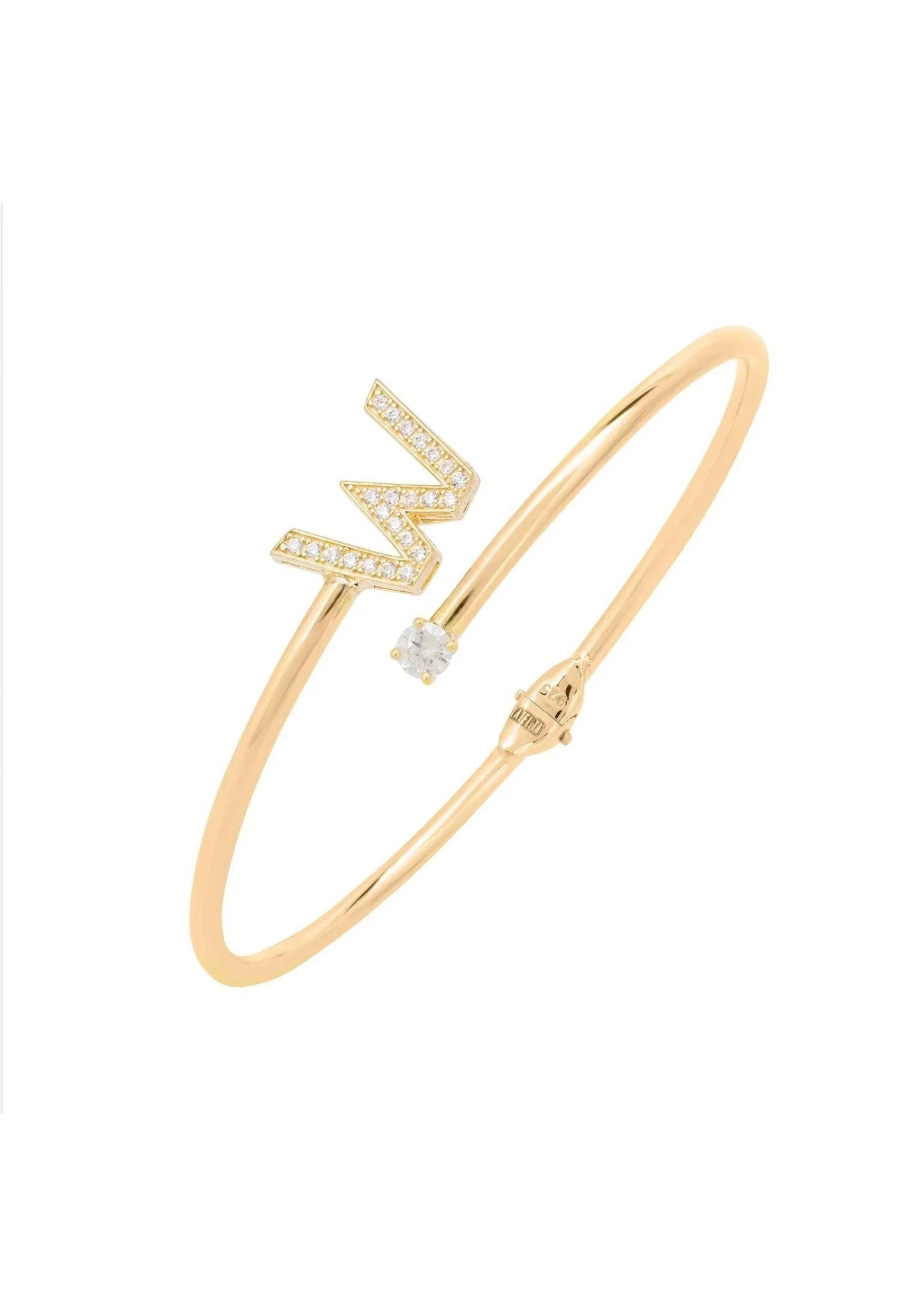 Initial Bangle Gold W - LATELITA Bracelets