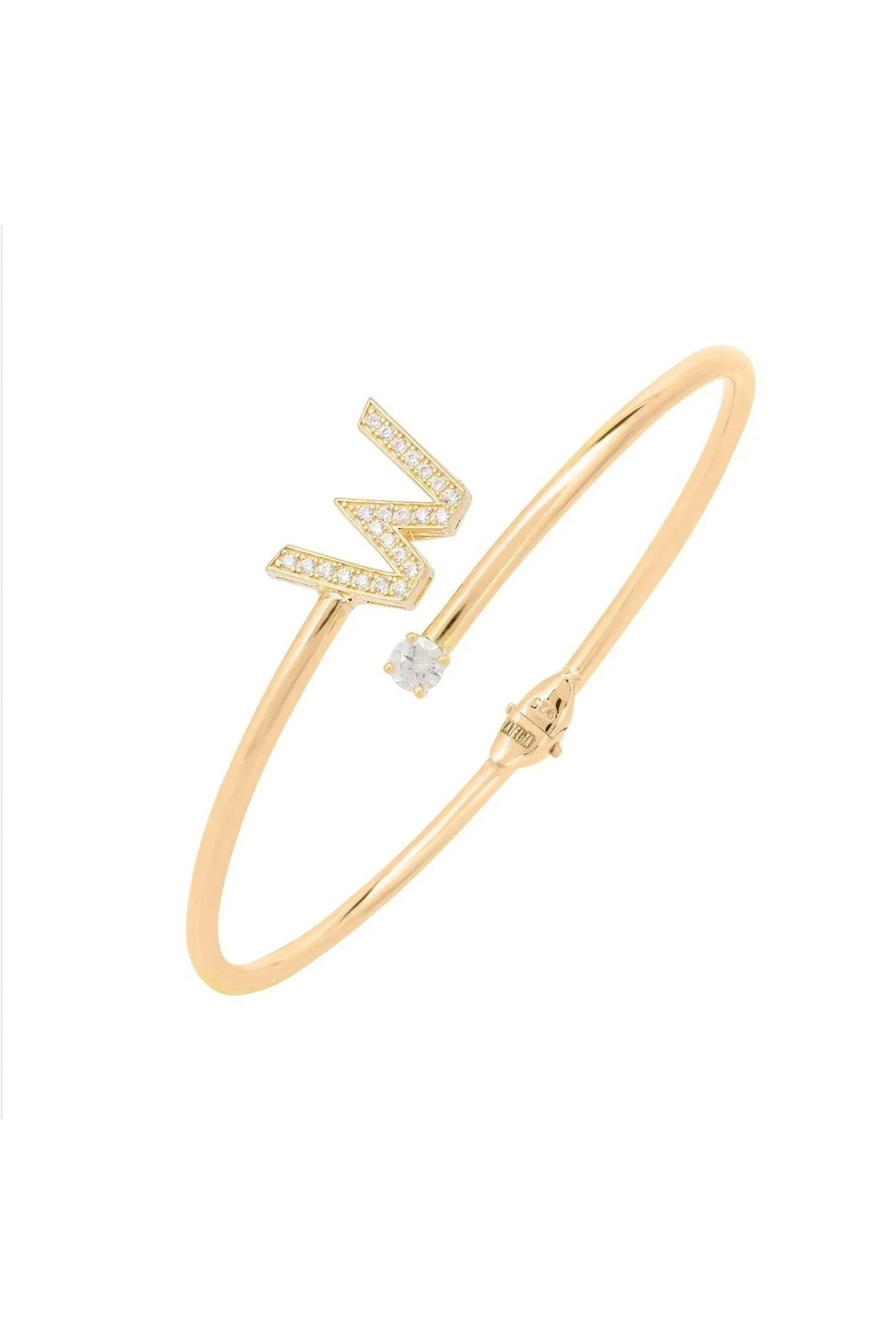 Initial Bangle Gold W - LATELITA Bracelets