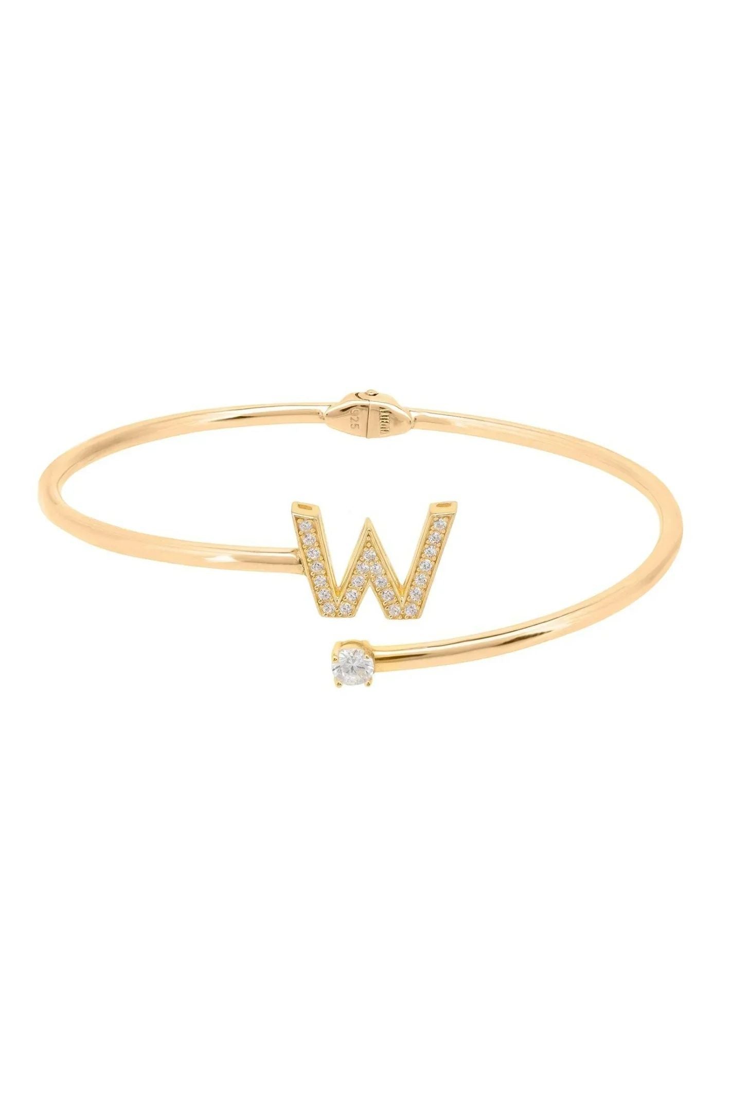 Initial Bangle Gold W - LATELITA Bracelets