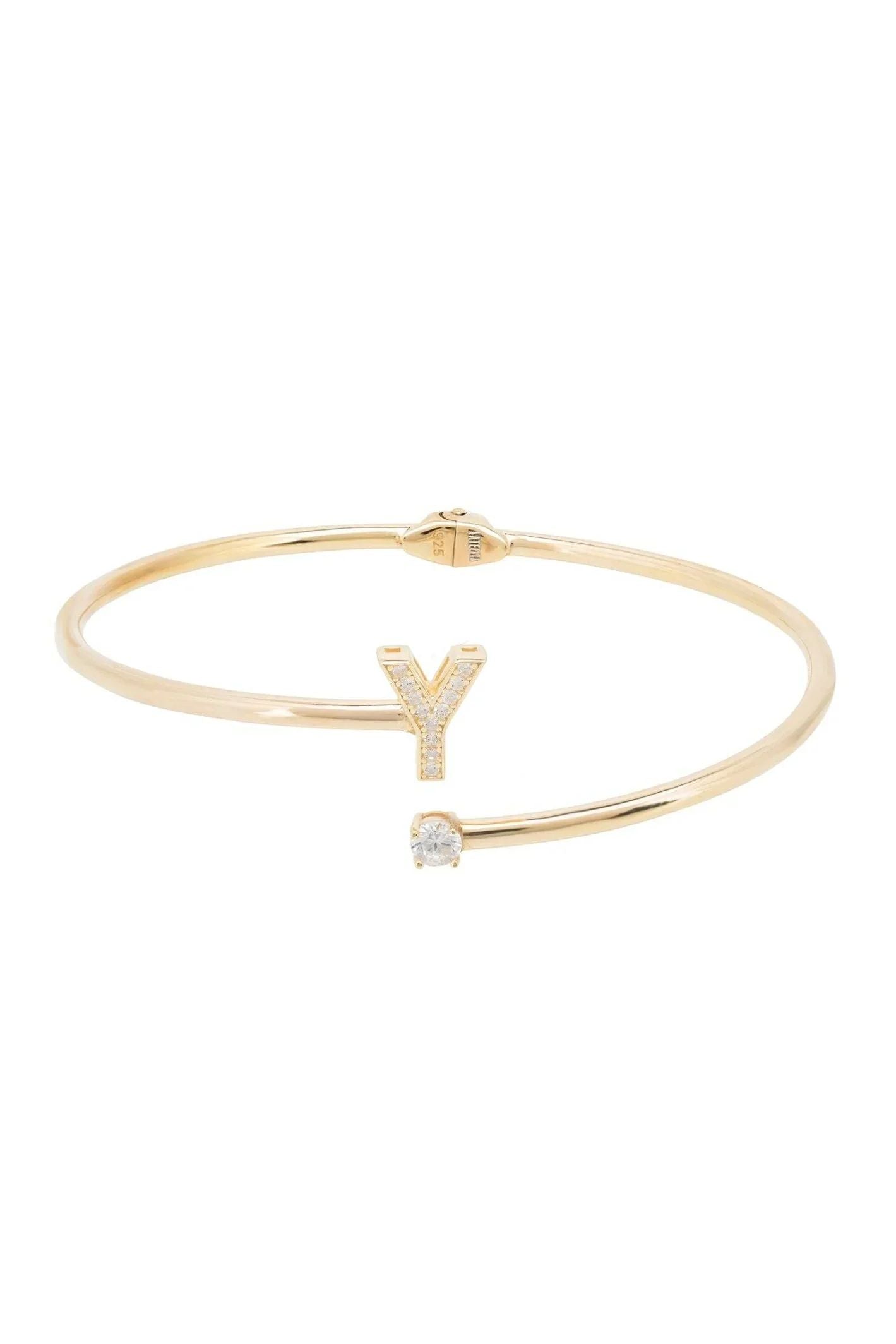 Initial Bangle Gold Y - LATELITA Bracelets