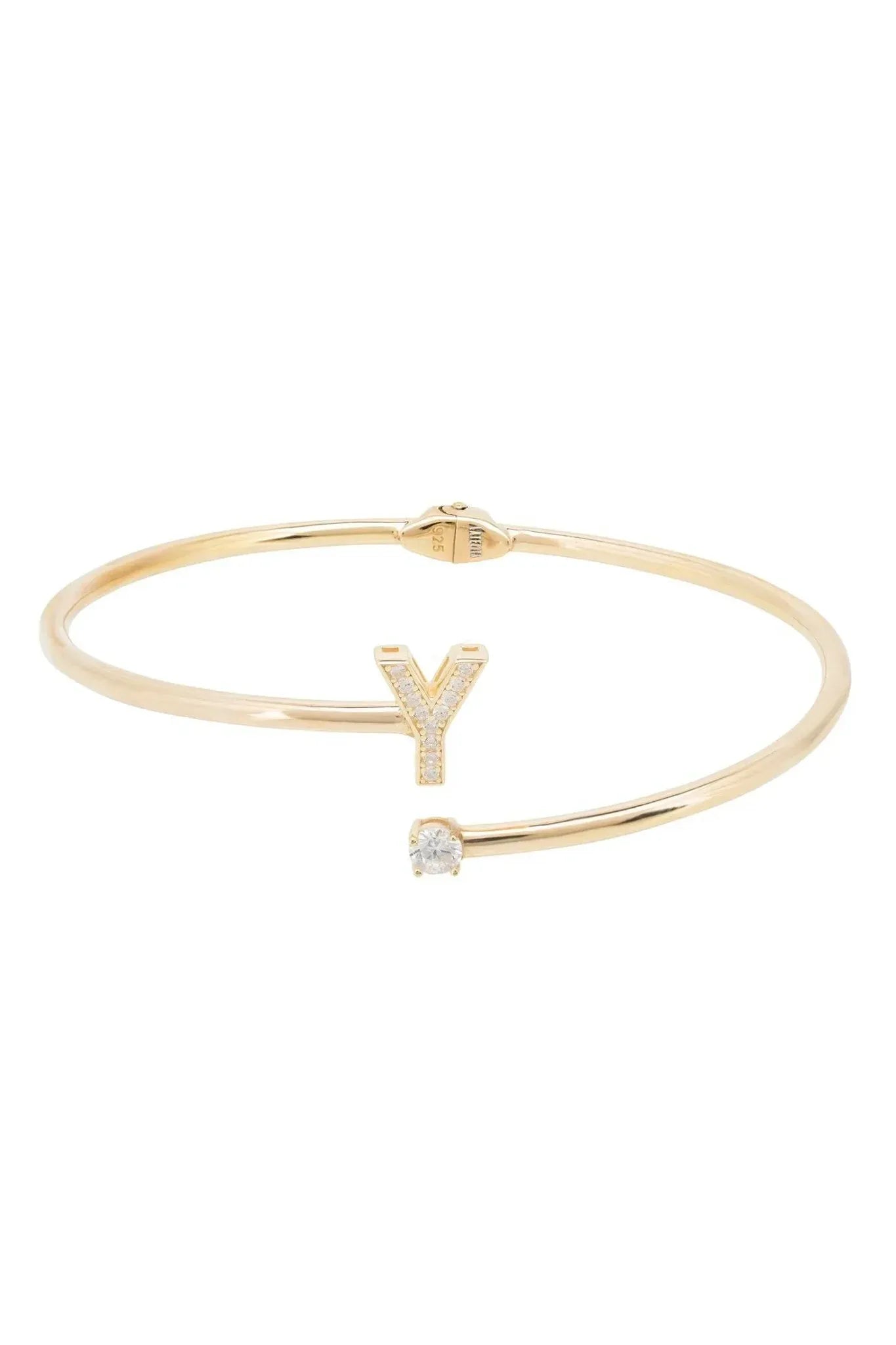 Initial Bangle Gold Y - LATELITA Bracelets