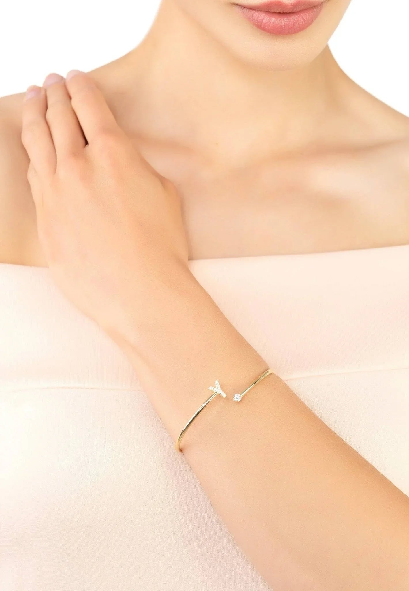 Initial Bangle Gold Y - LATELITA Bracelets