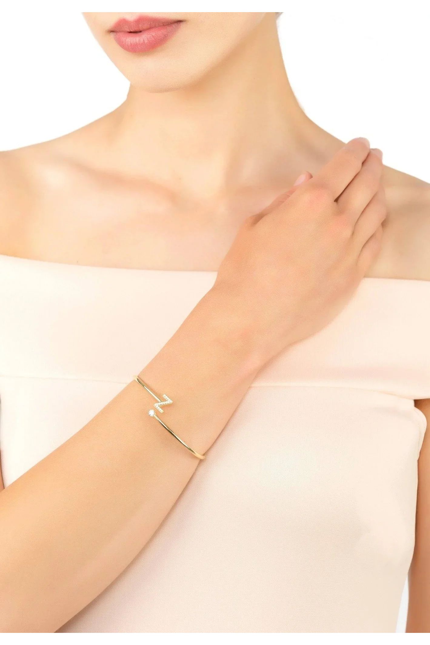 Initial Bangle Gold Z - LATELITA Bracelets