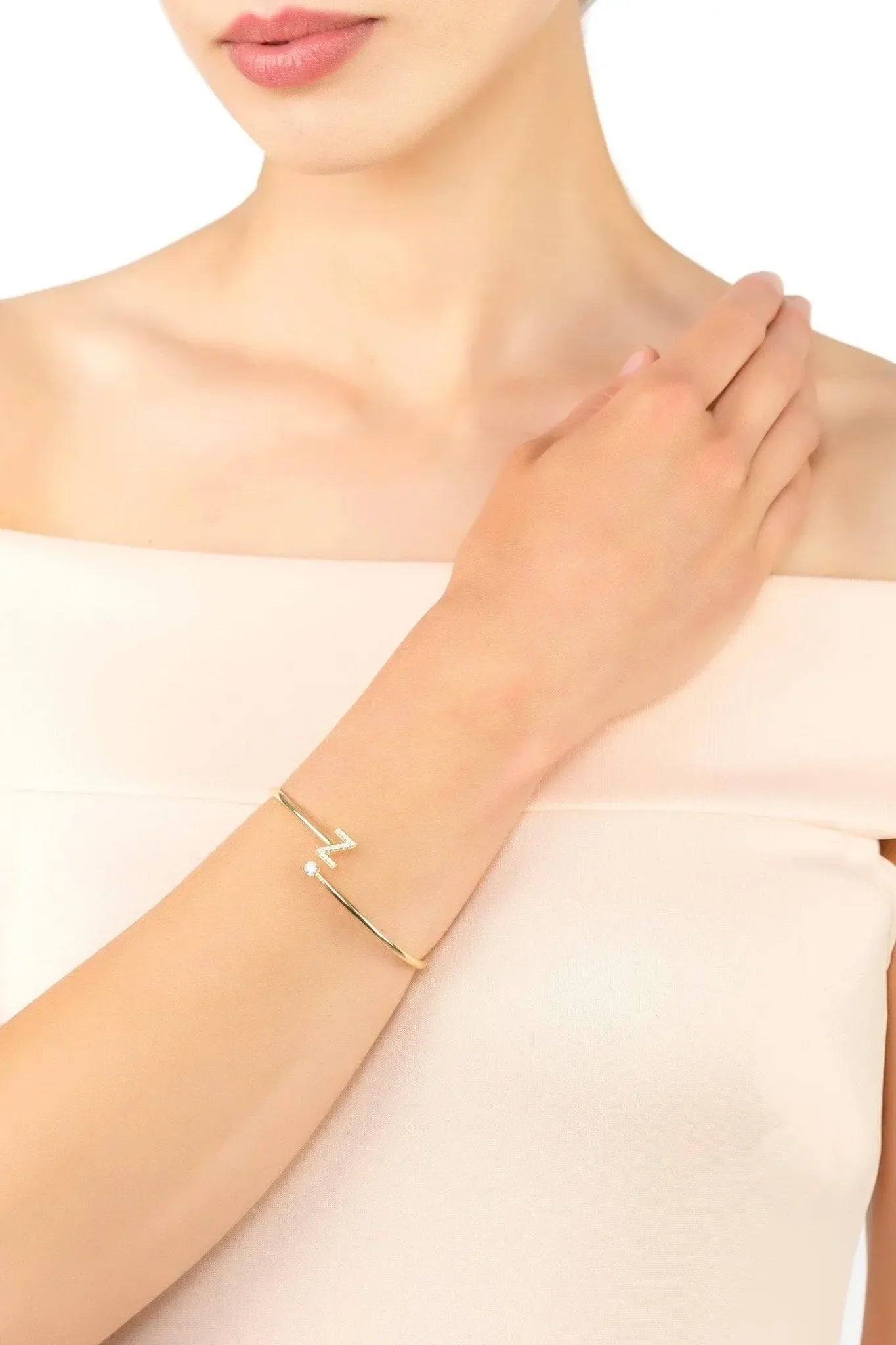 Initial Bangle Gold Z - LATELITA Bracelets