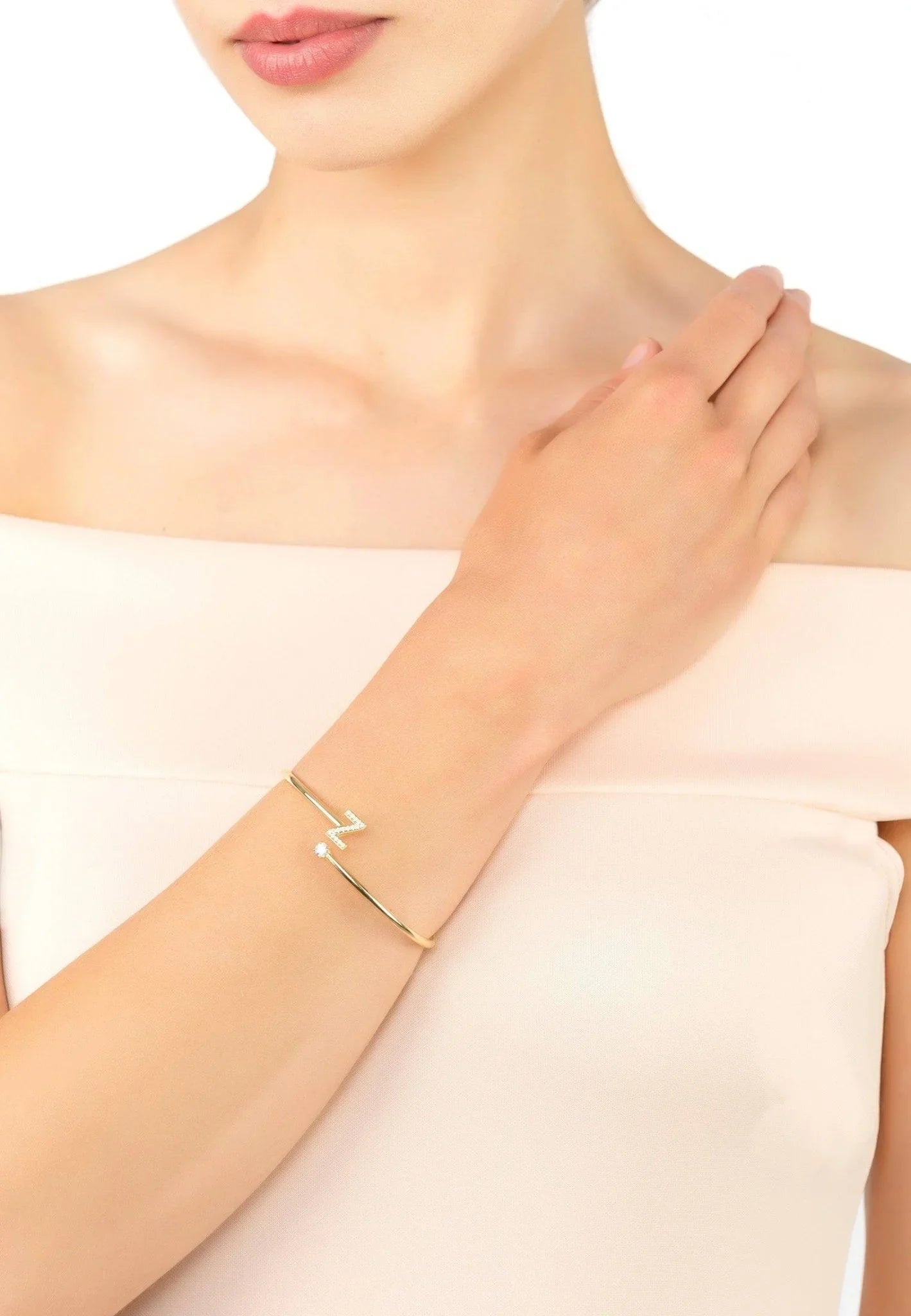 Initial Bangle Gold Z - LATELITA Bracelets