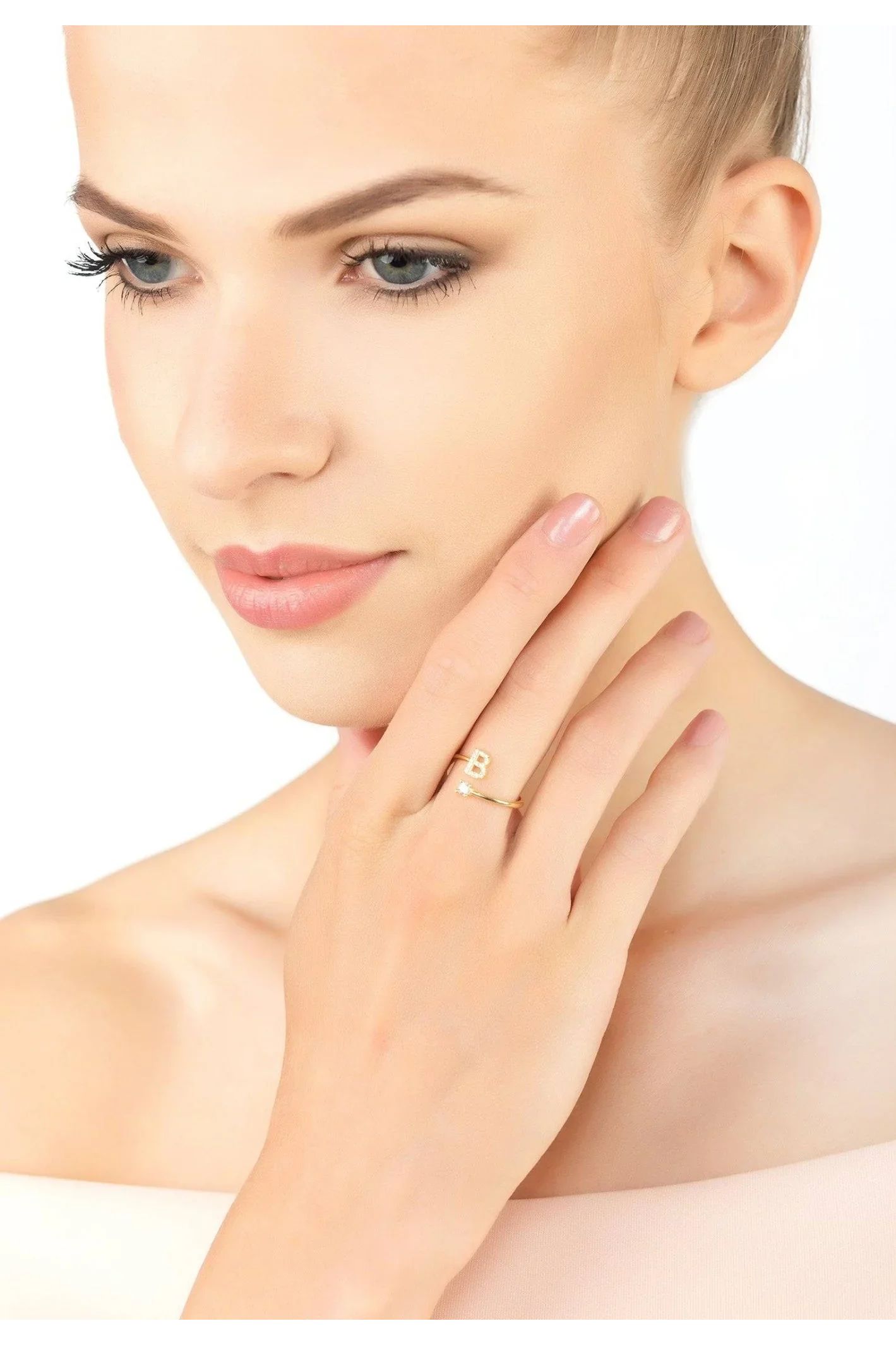 Initial Ring Gold B - LATELITA Rings