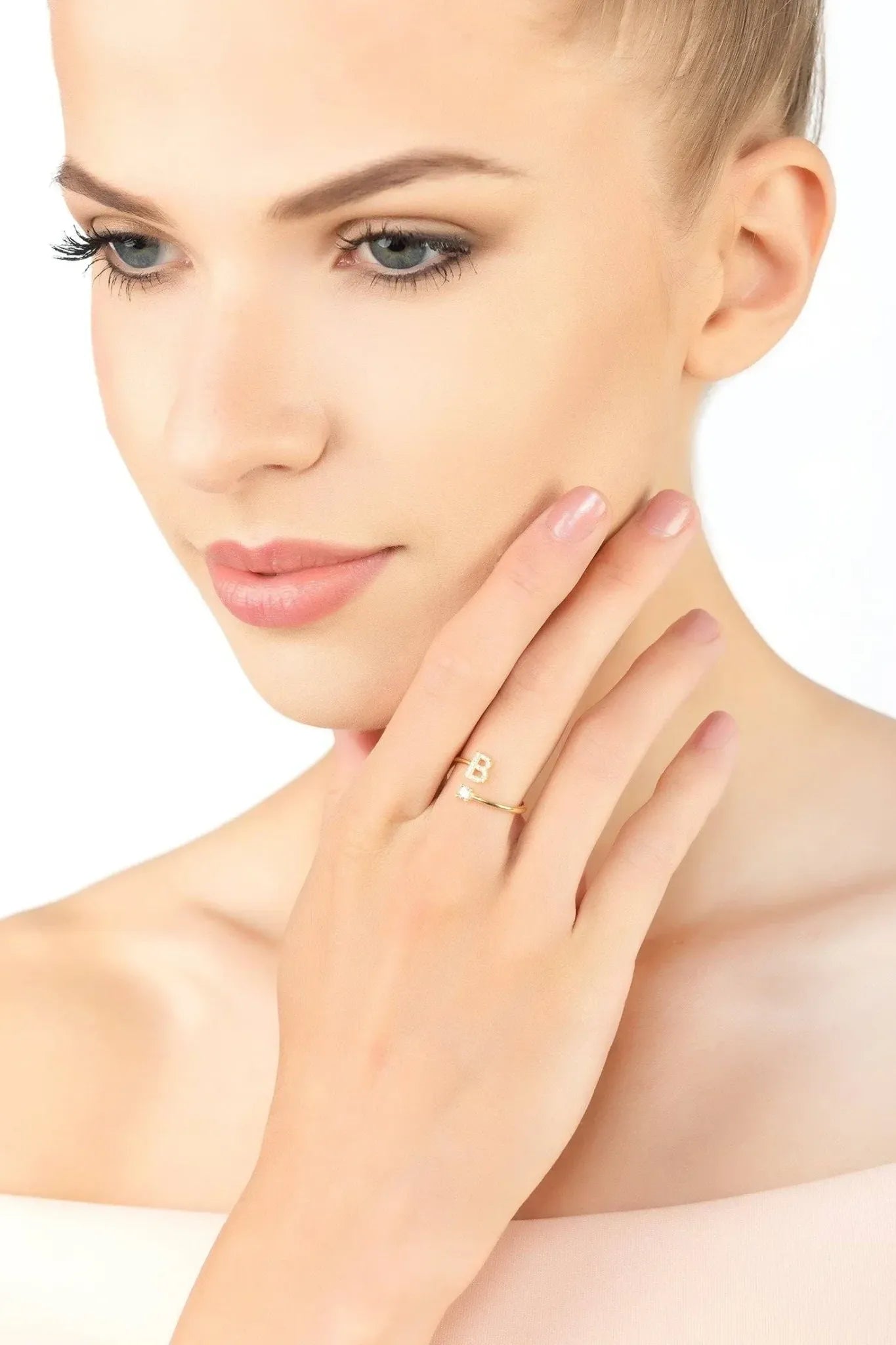Initial Ring Gold B - LATELITA Rings