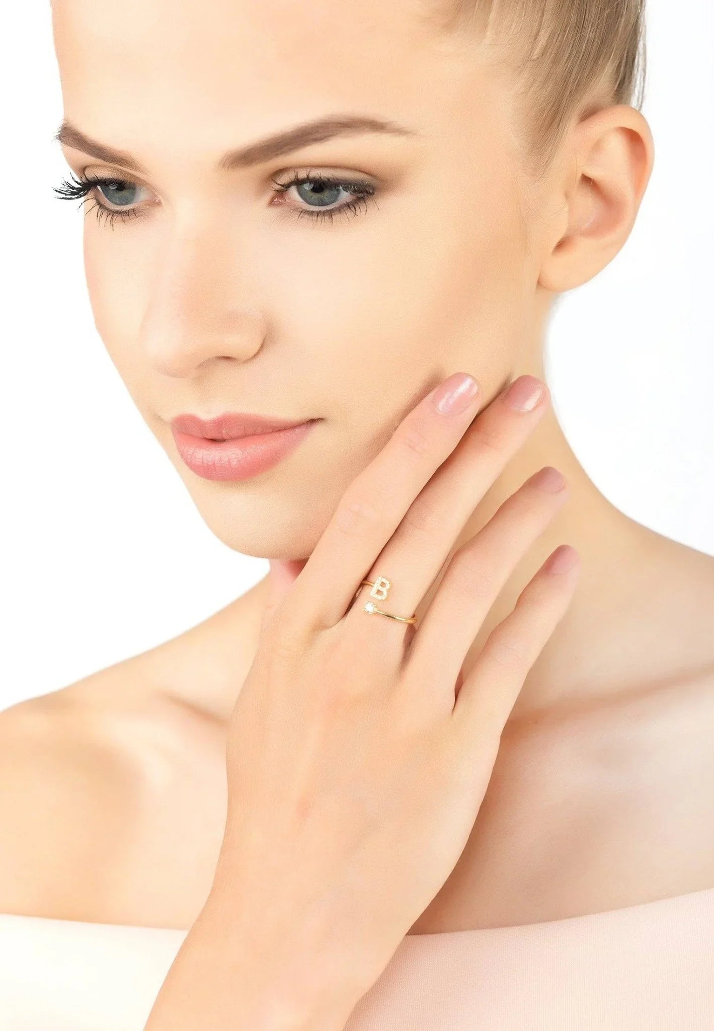 Initial Ring Gold B - LATELITA Rings