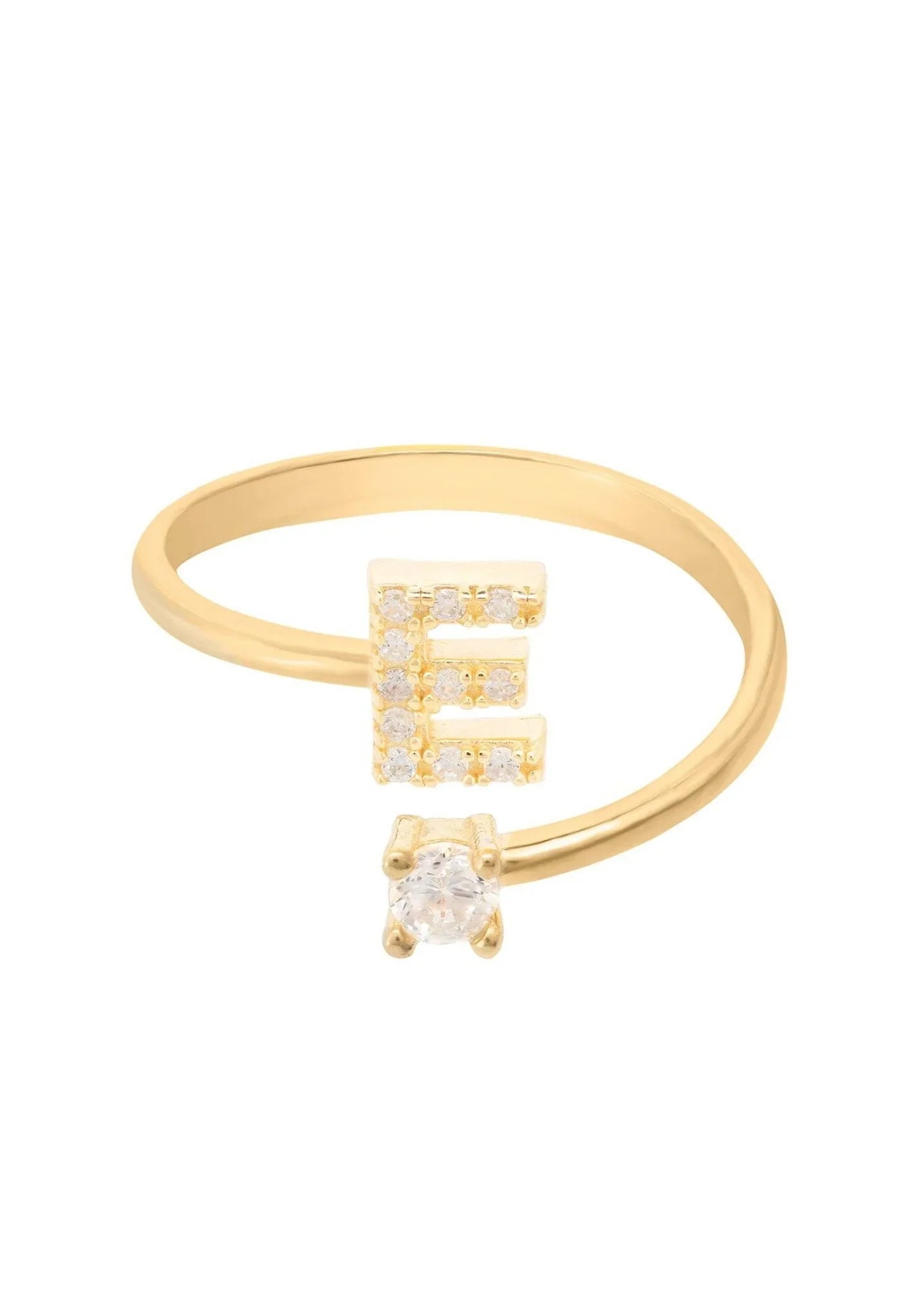 Initial Ring Gold E - LATELITA Rings
