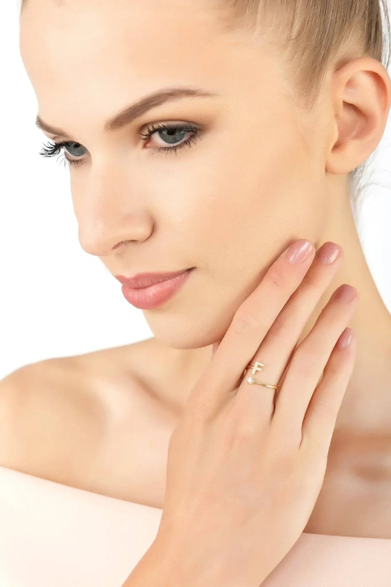Initial Ring Gold F - LATELITA Rings