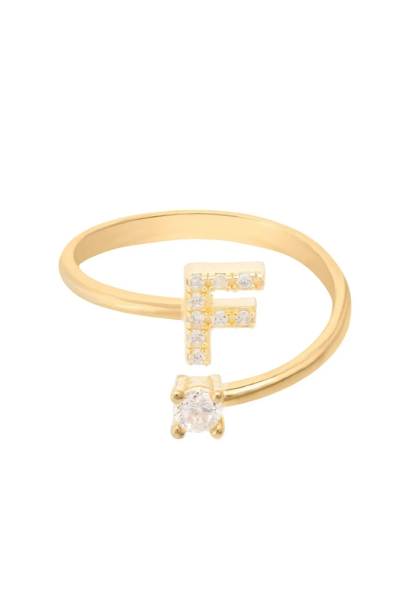 Initial Ring Gold F - LATELITA Rings