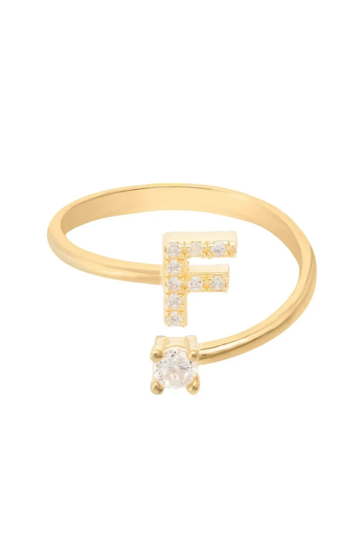 Initial Ring Gold F - LATELITA Rings