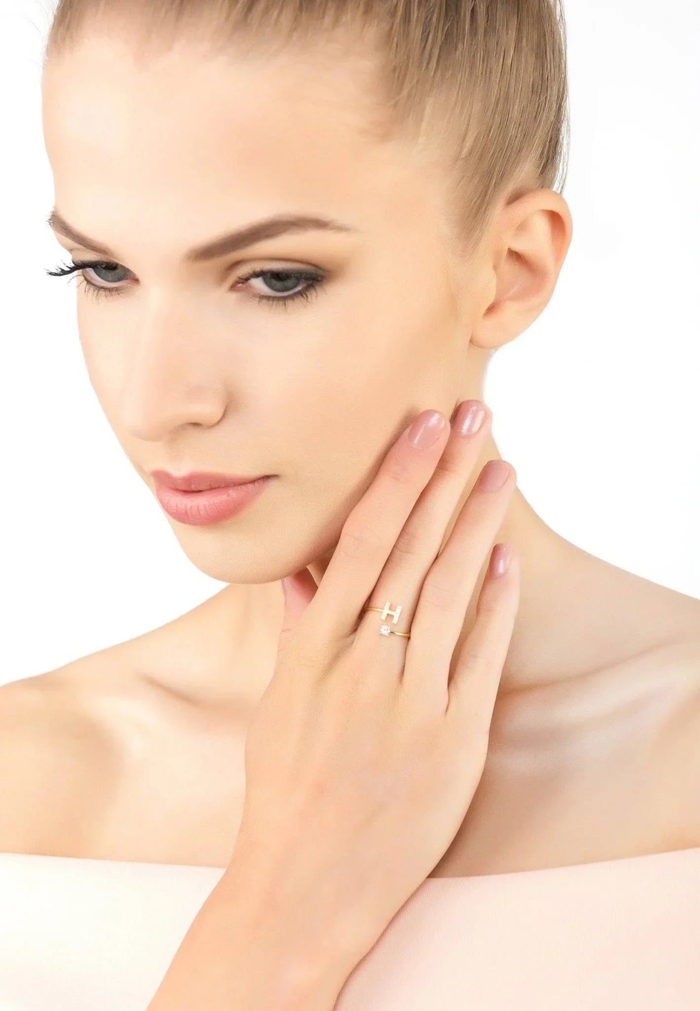 Initial Ring Gold H - LATELITA Rings