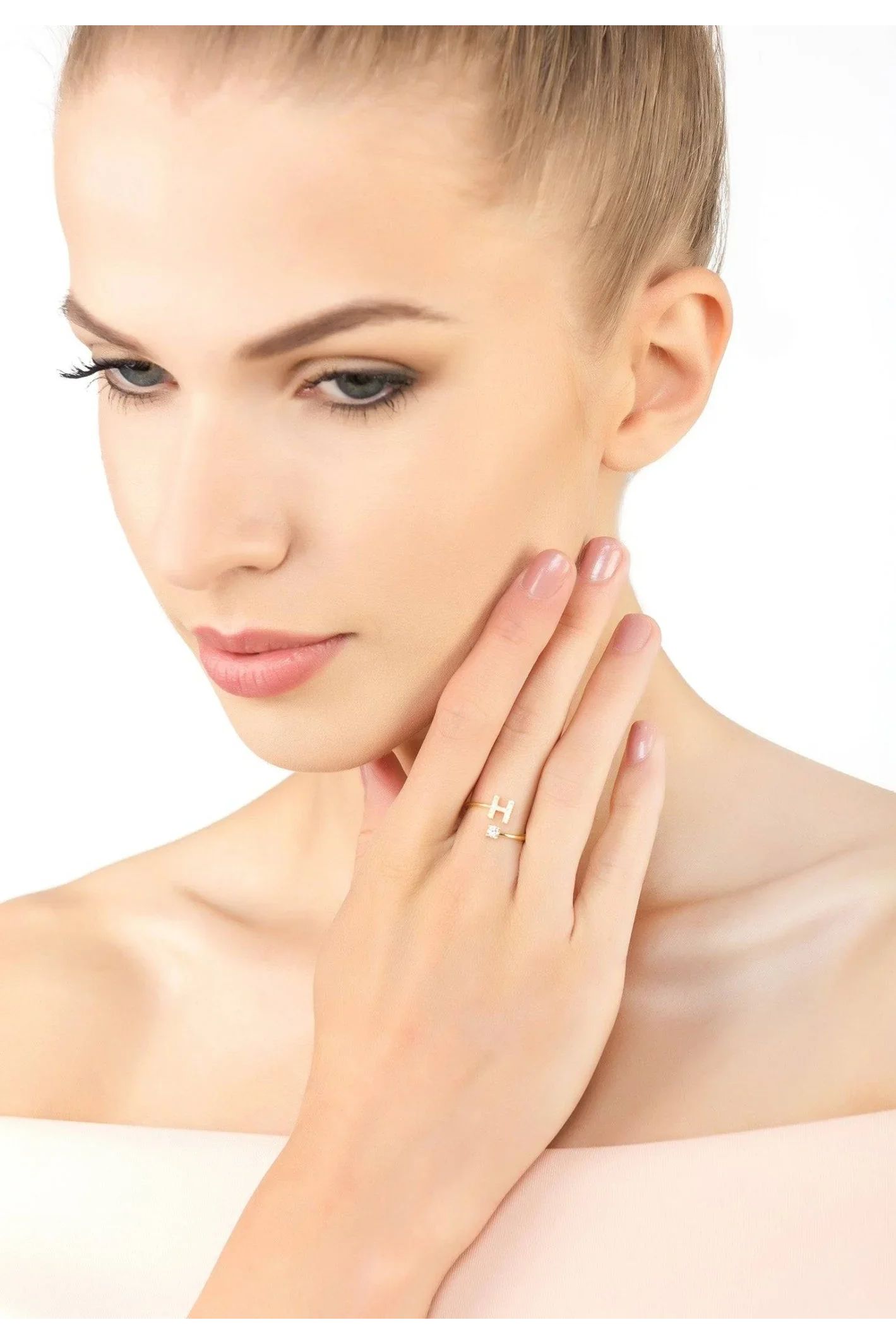 Initial Ring Gold H - LATELITA Rings