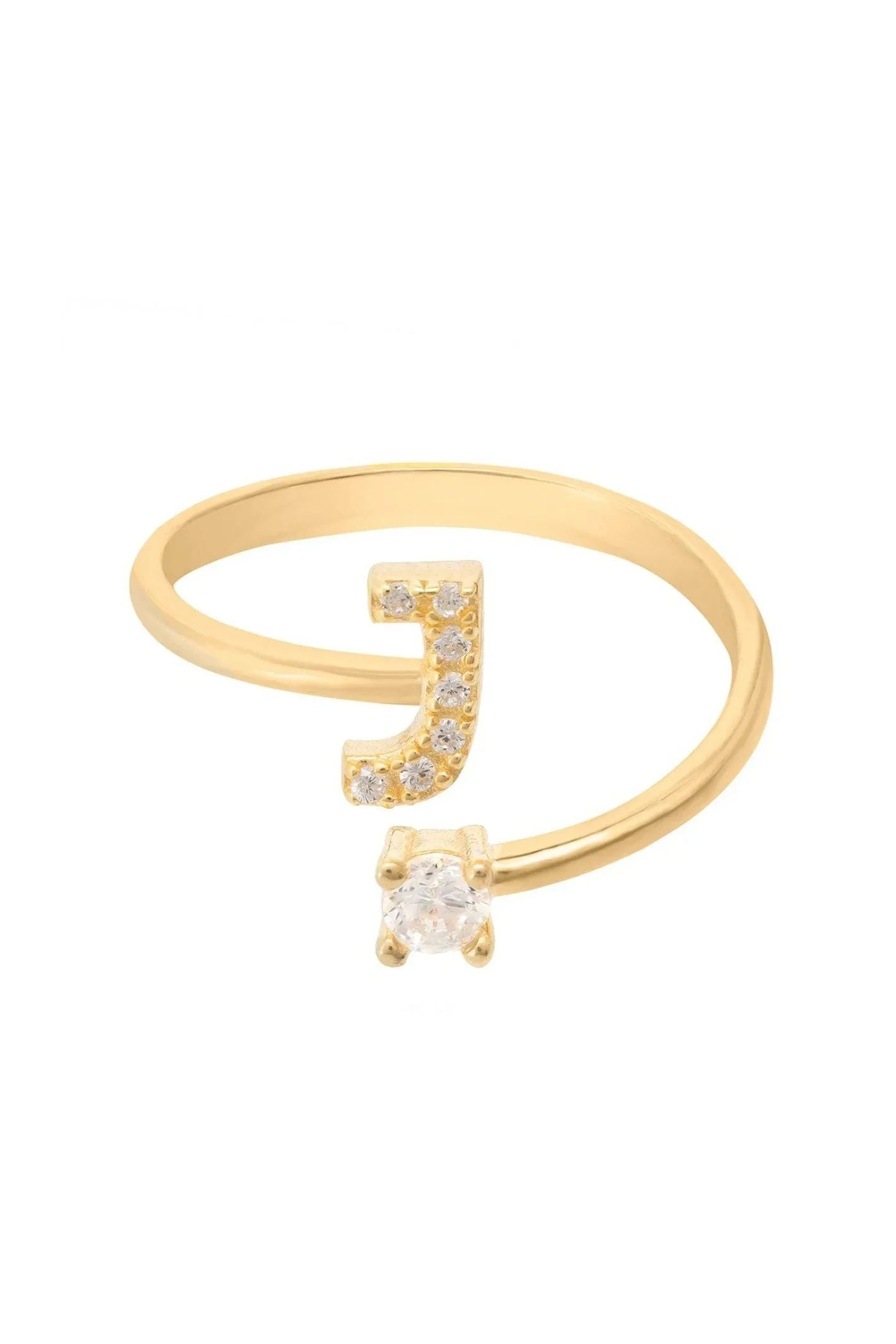 Initial Ring Gold J - LATELITA Rings