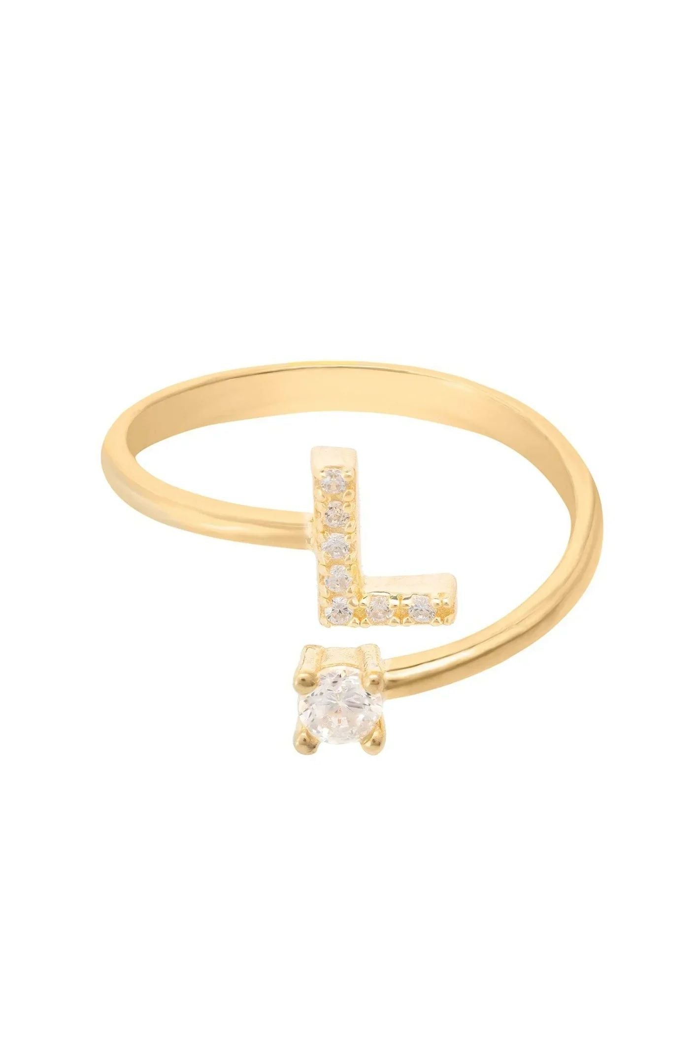 Initial Ring Gold L - LATELITA Rings