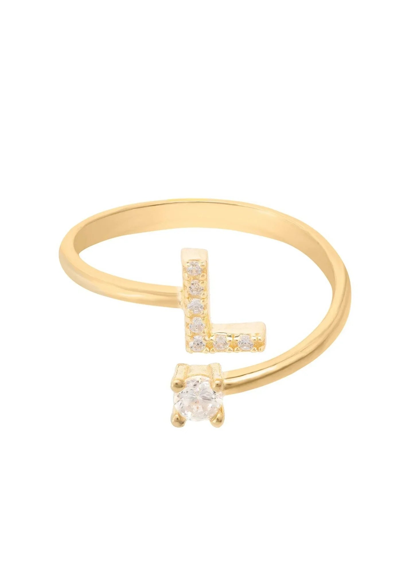 Initial Ring Gold L - LATELITA Rings