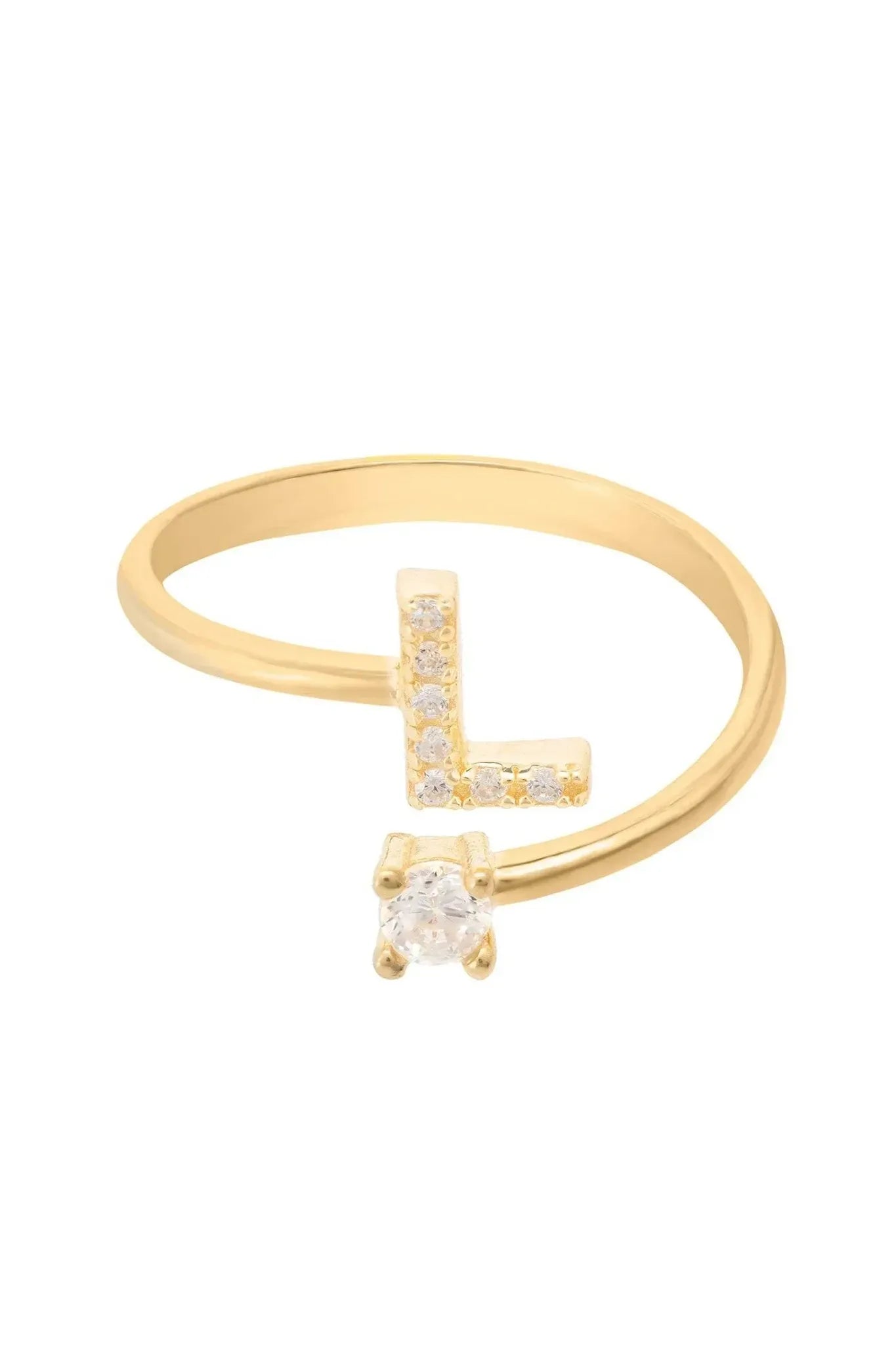 Initial Ring Gold L - LATELITA Rings