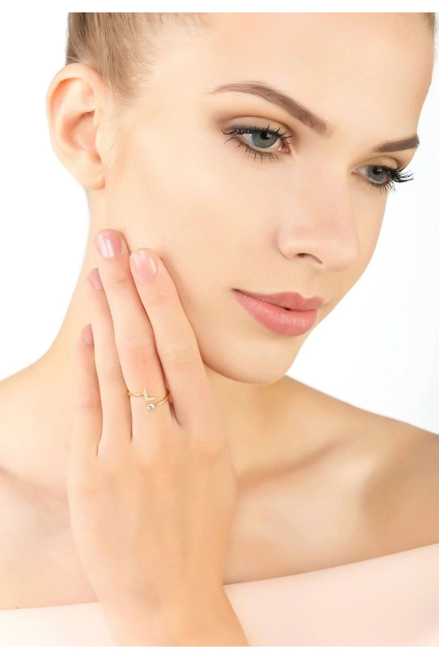 Initial Ring Gold L - LATELITA Rings