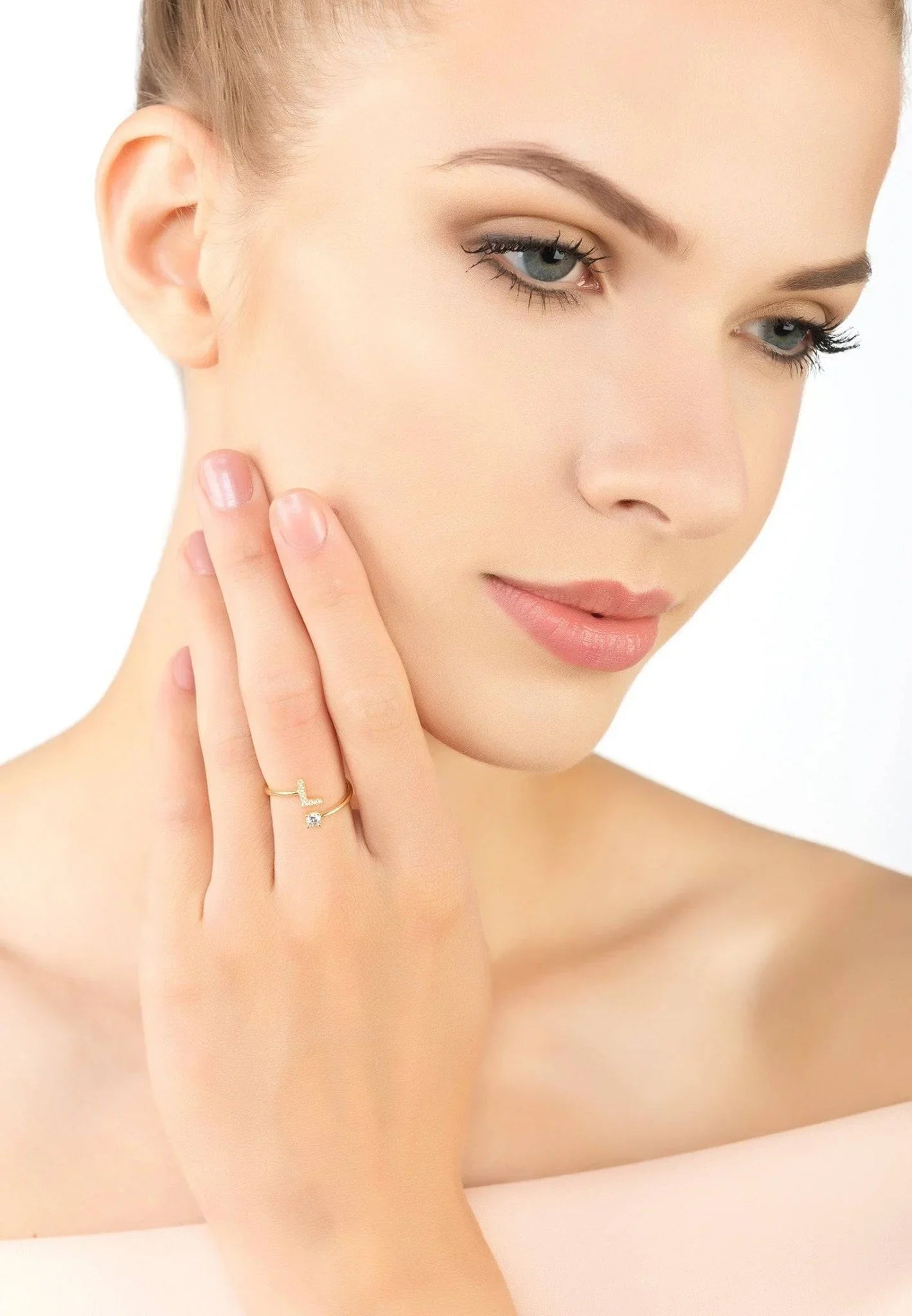 Initial Ring Gold L - LATELITA Rings