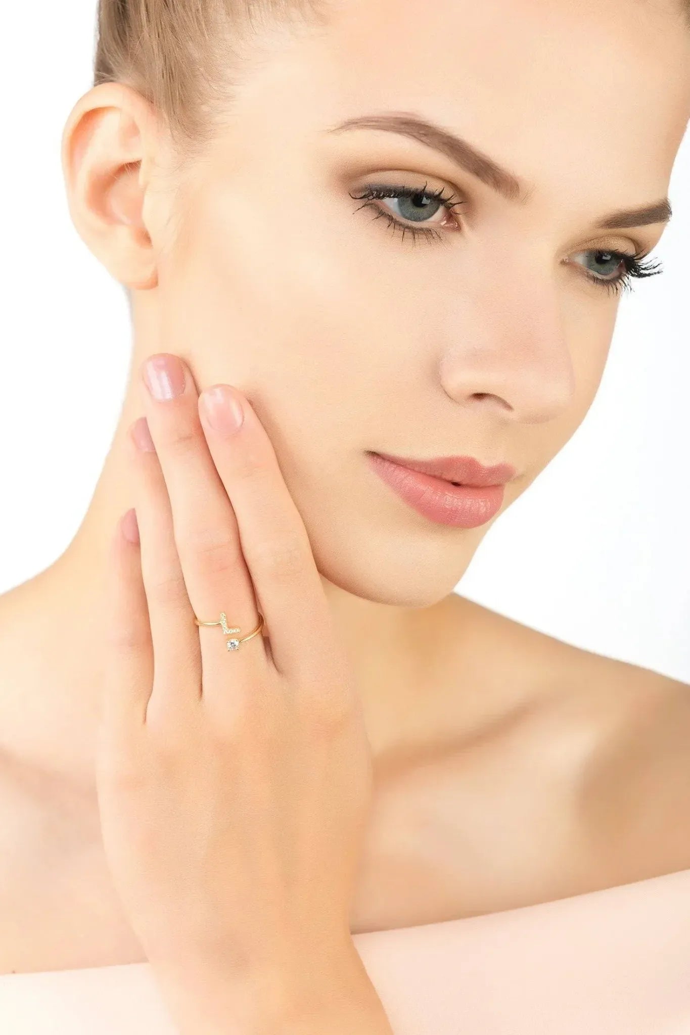 Initial Ring Gold L - LATELITA Rings