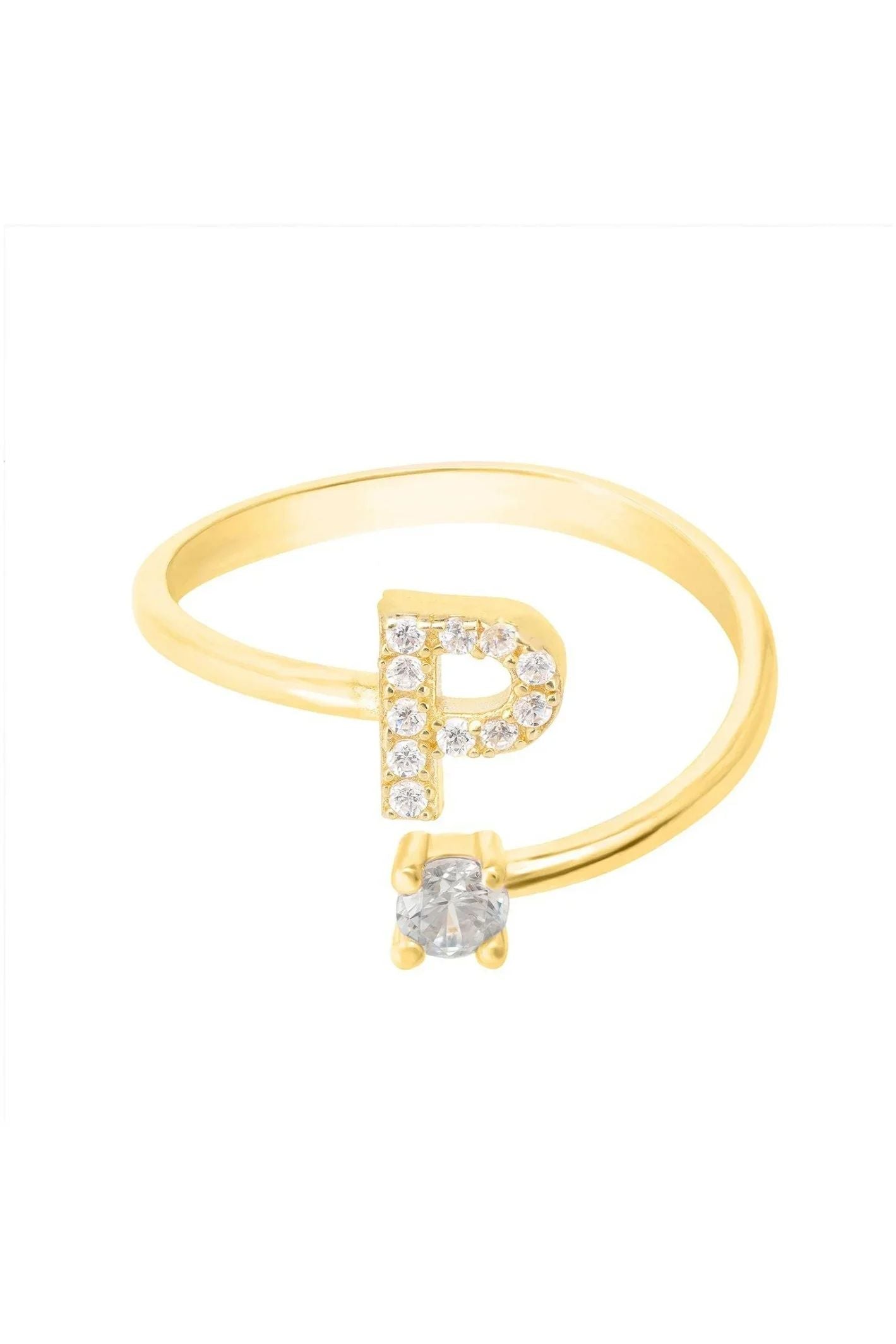 Initial Ring Gold P - LATELITA Rings