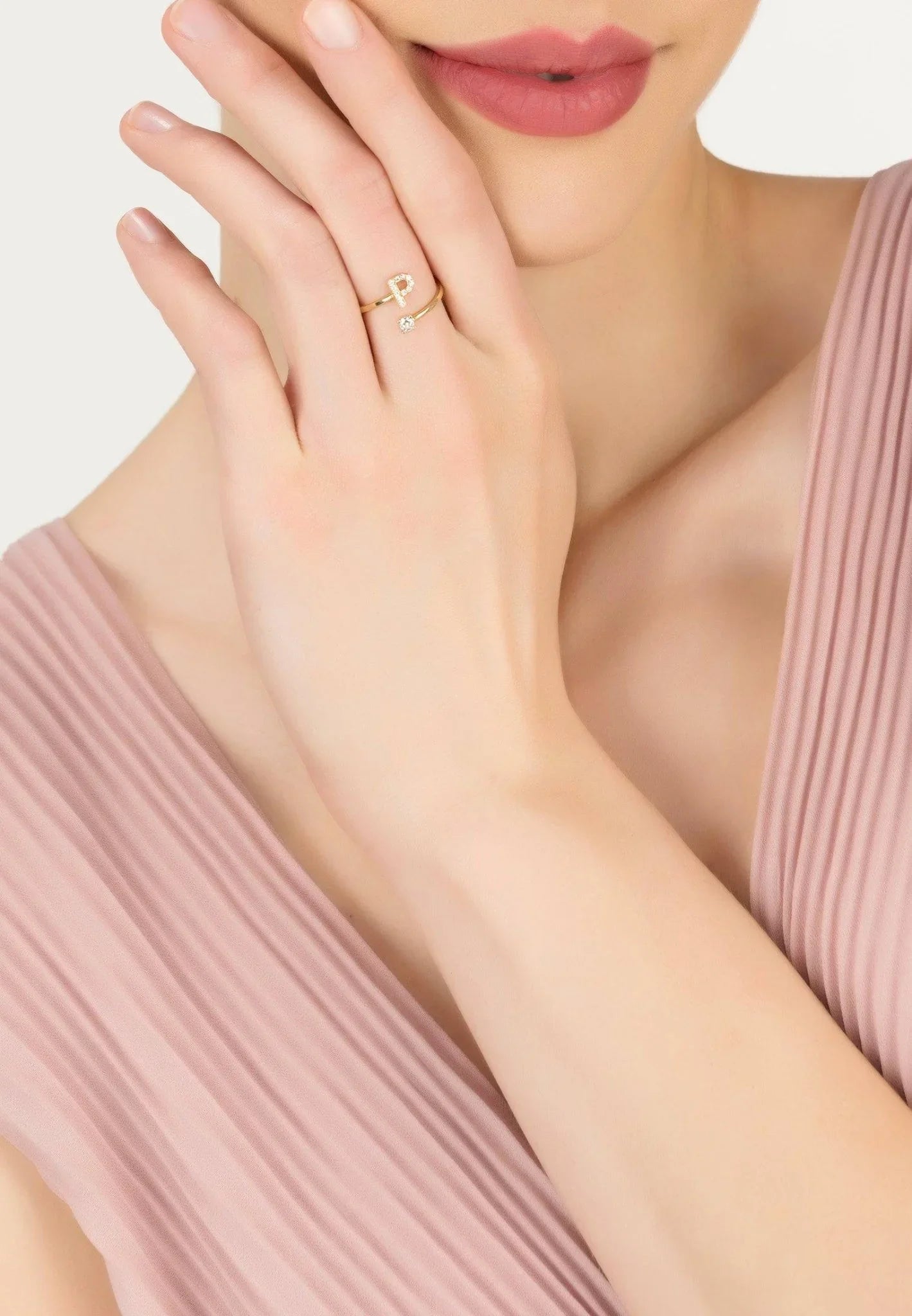 Initial Ring Gold P - LATELITA Rings