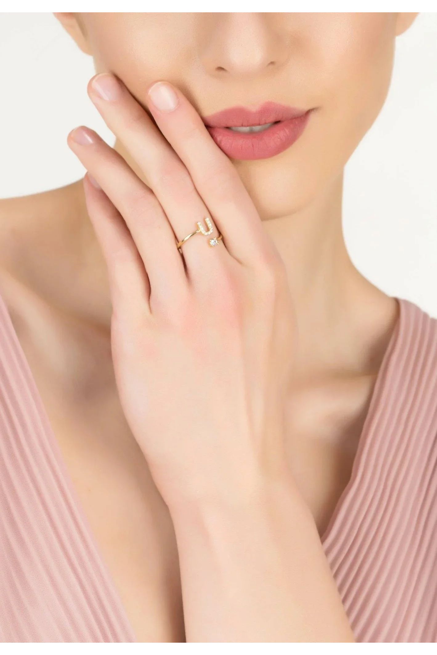 Initial Ring Gold U - LATELITA Rings