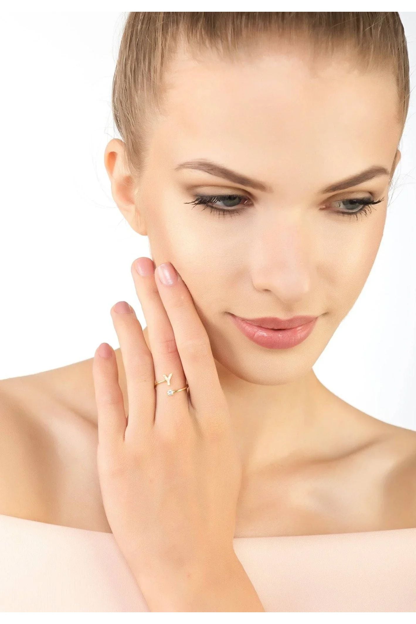 Initial Ring Gold Y - LATELITA Rings