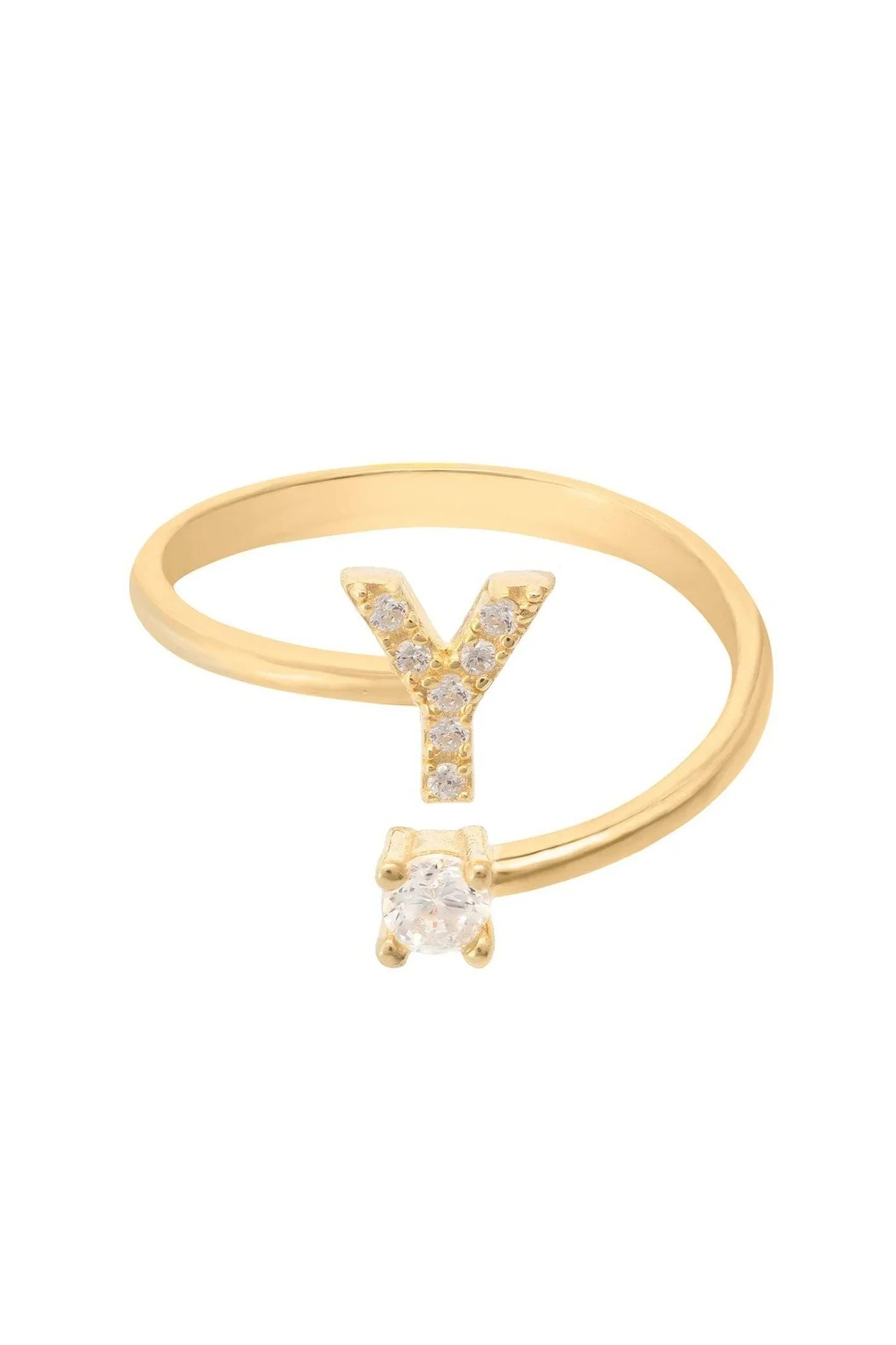Initial Ring Gold Y - LATELITA Rings