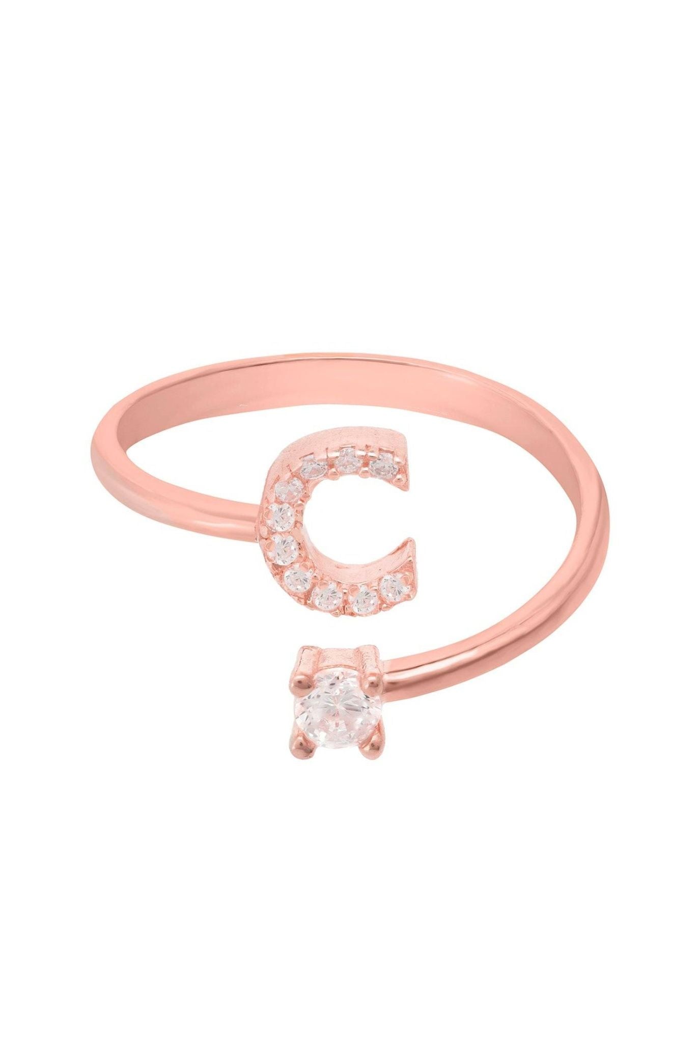 Initial Ring Rosegold C - LATELITA Rings
