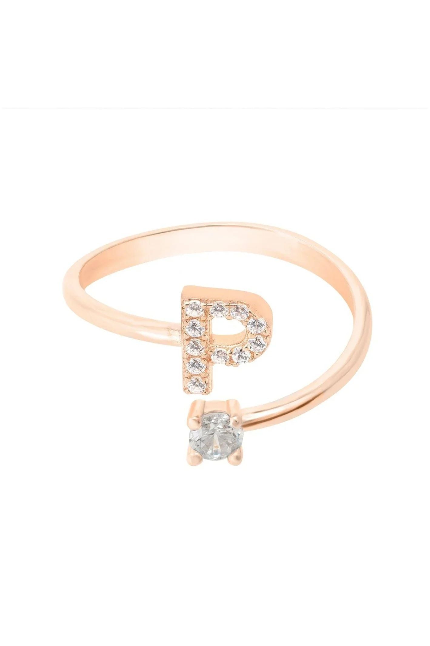 Initial Ring Rosegold P - LATELITA Rings