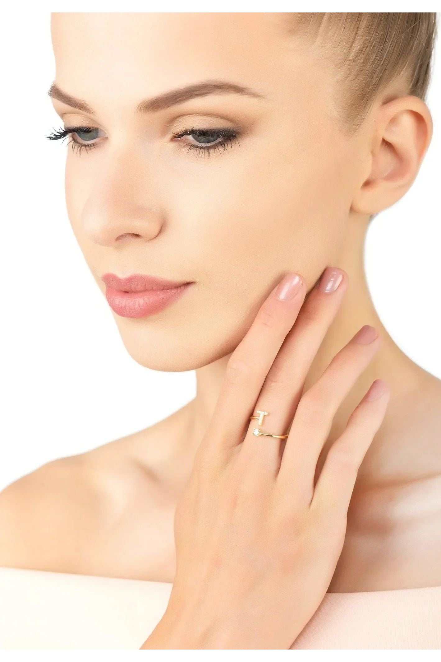 Initial Ring Rosegold T - LATELITA Rings