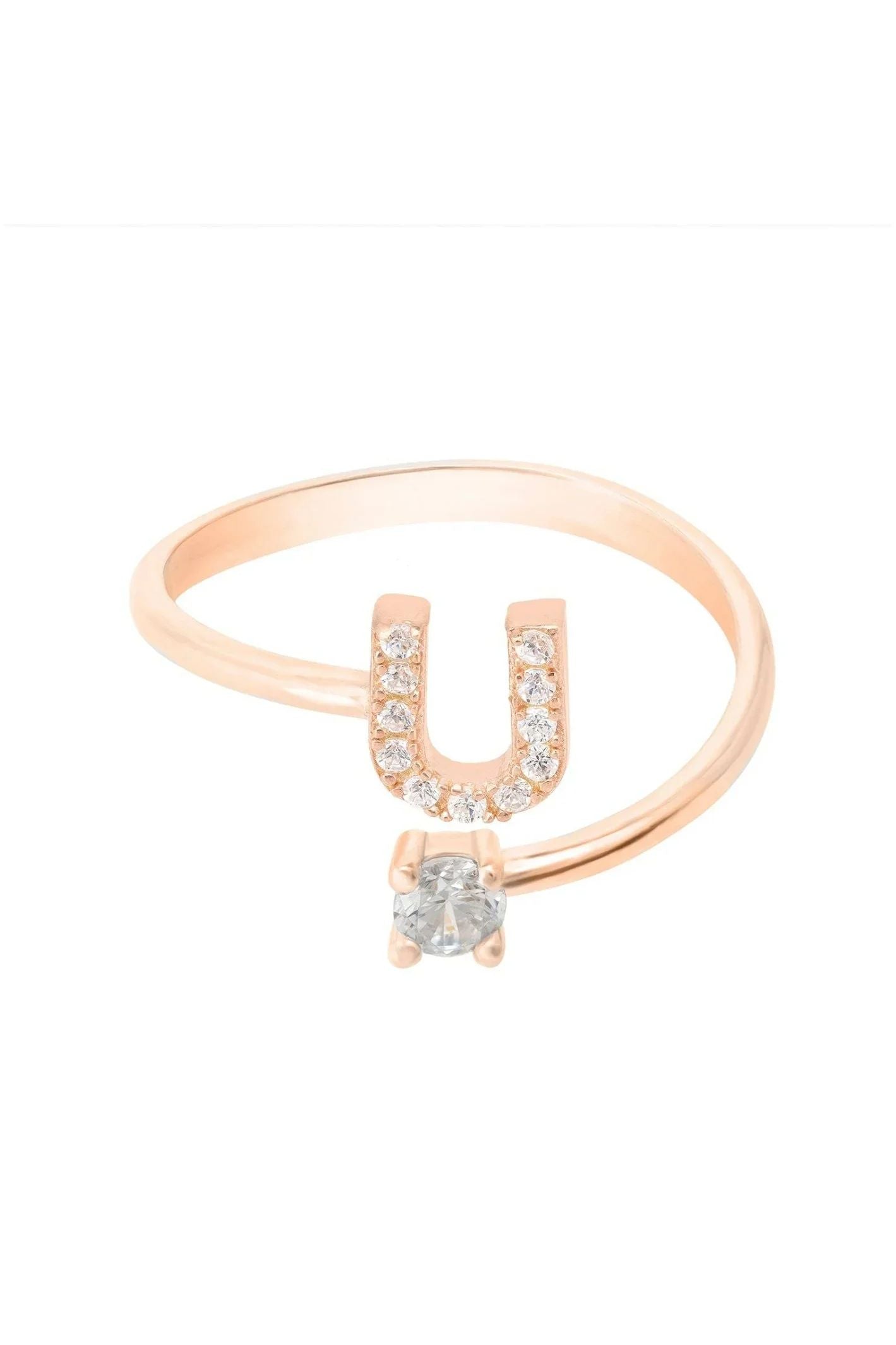 Initial Ring Rosegold U - LATELITA Rings