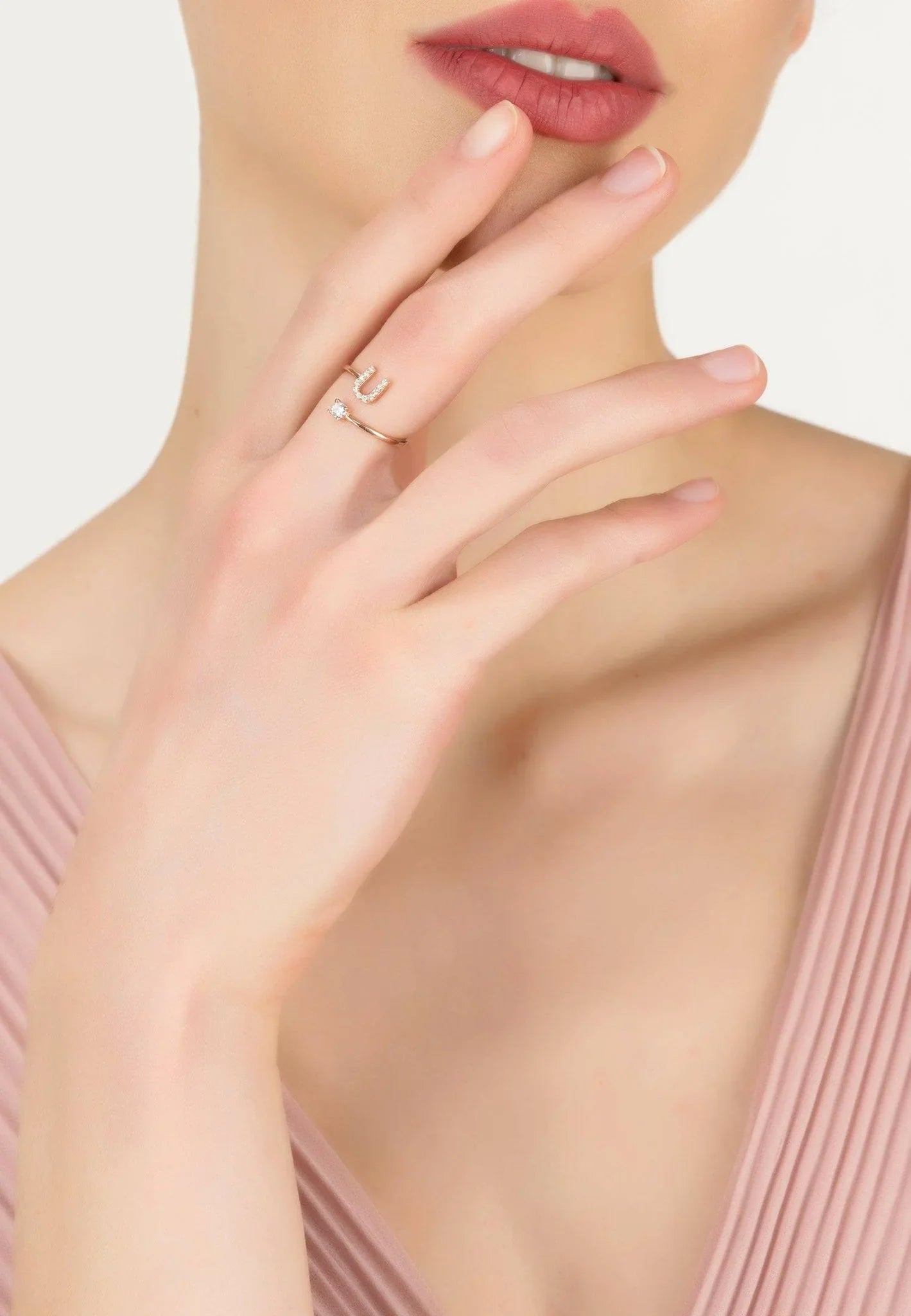 Initial Ring Rosegold U - LATELITA Rings
